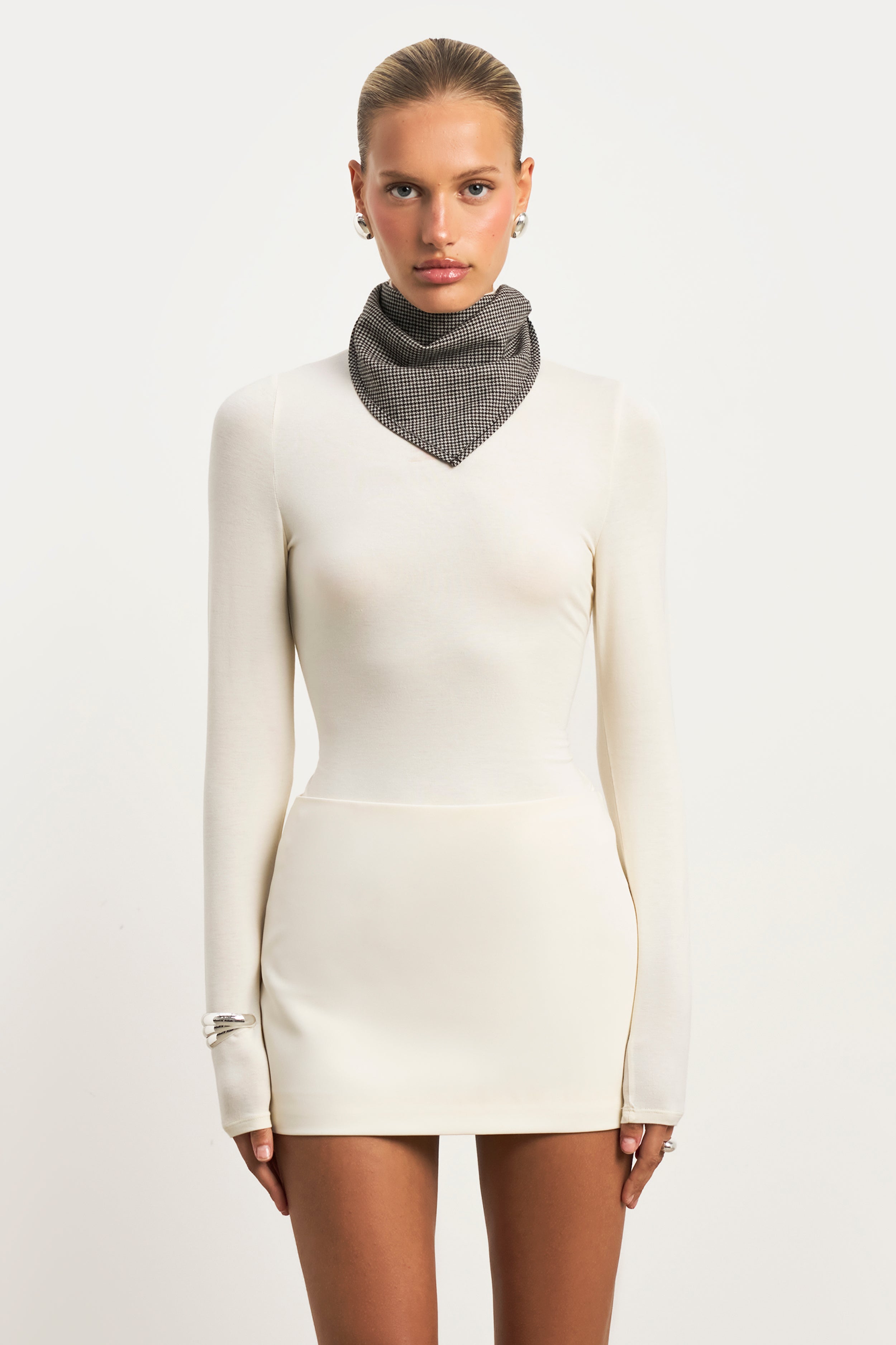 Clean Cut Micro Skirt - Cream