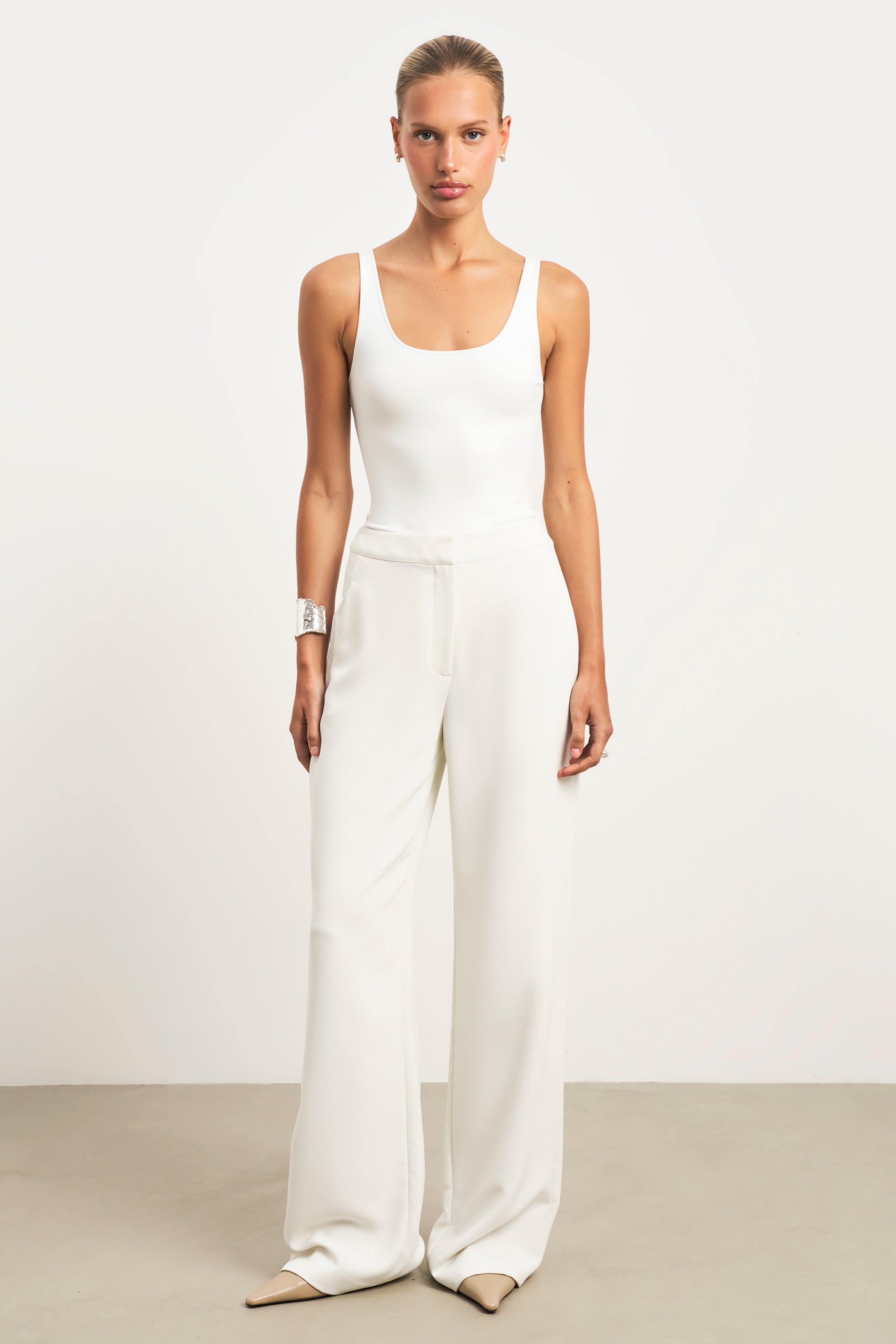 Effortless Wide Leg Trousers - White