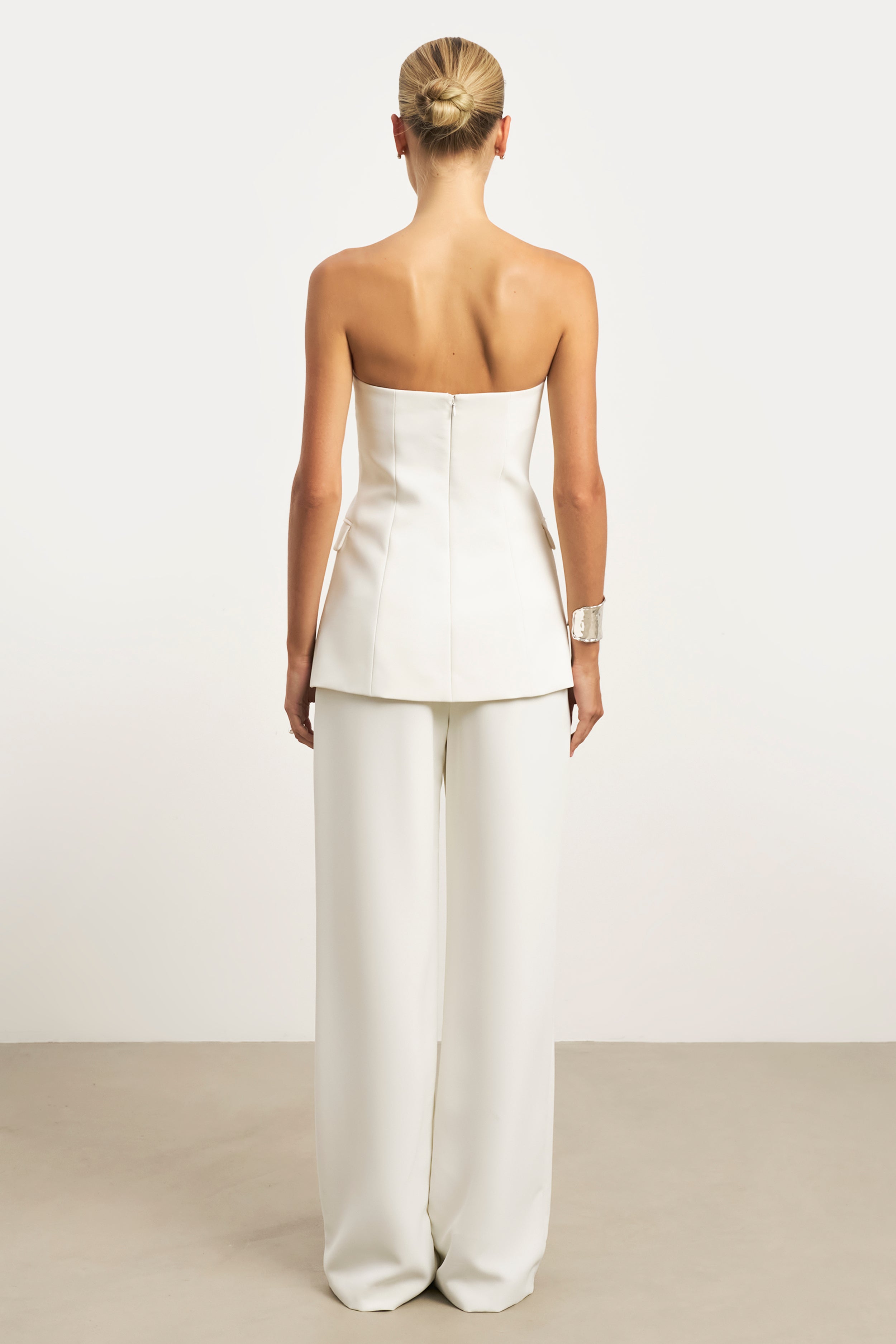 Strapless Peplum Bodice - White