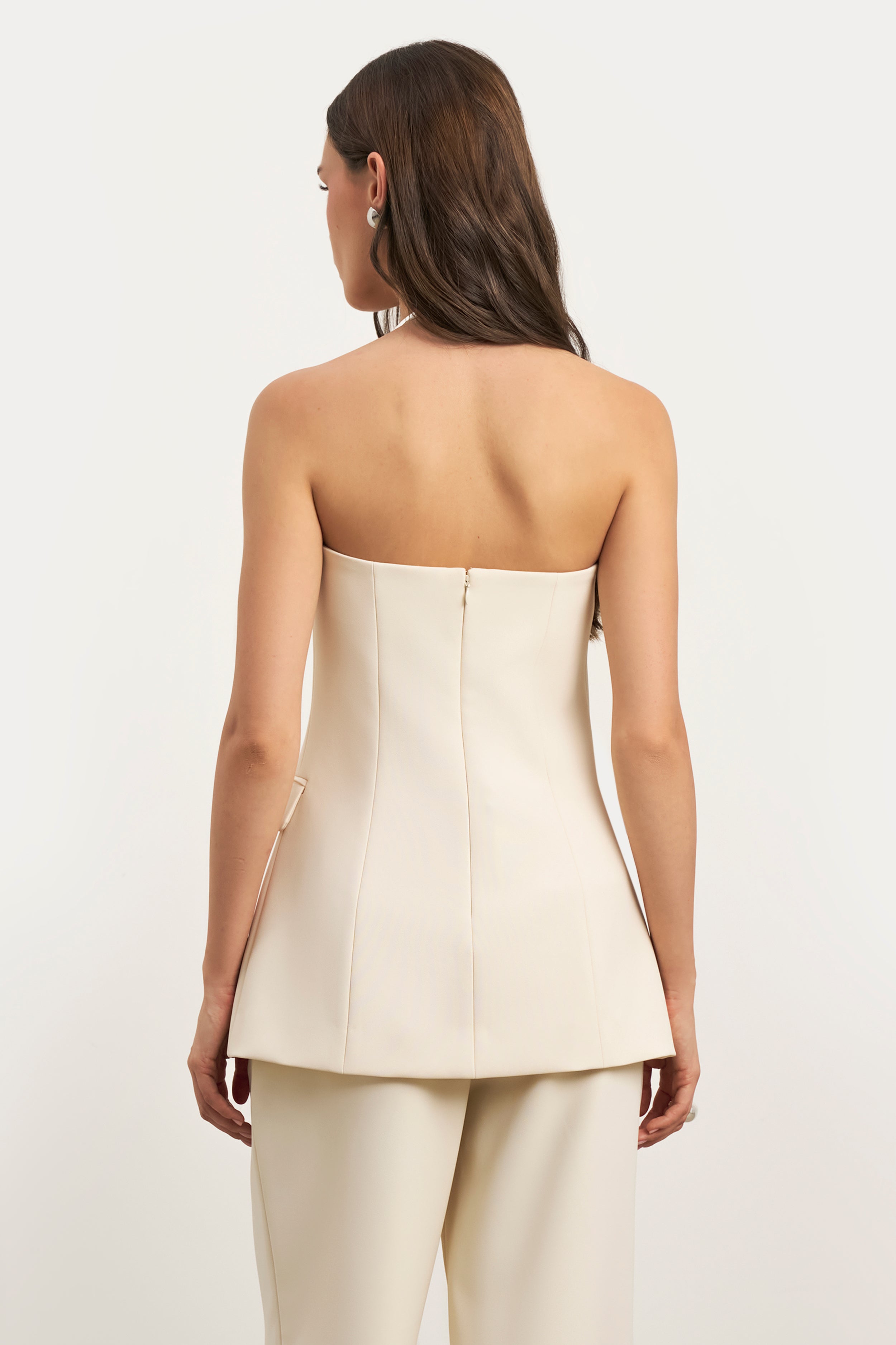 Strapless Peplum Bodice - Cream