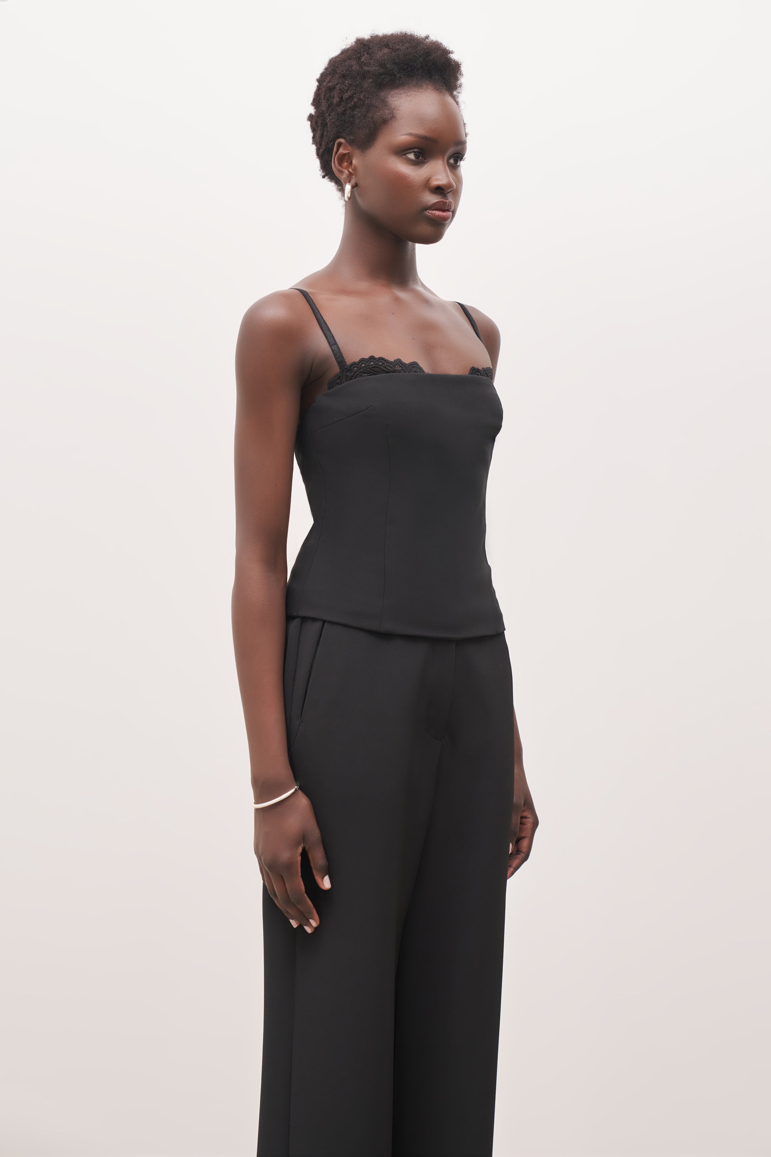 Tailored Bra Detail Bustier - Black