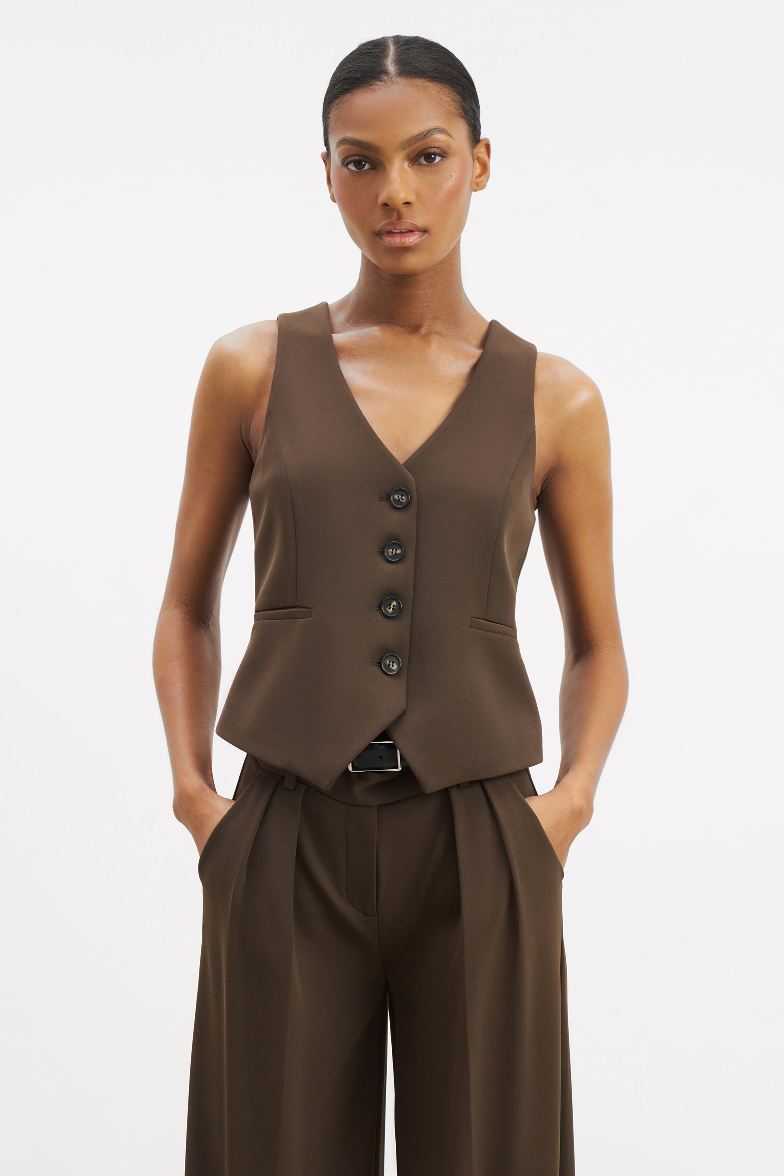 Clean Cut Waistcoat - Carob