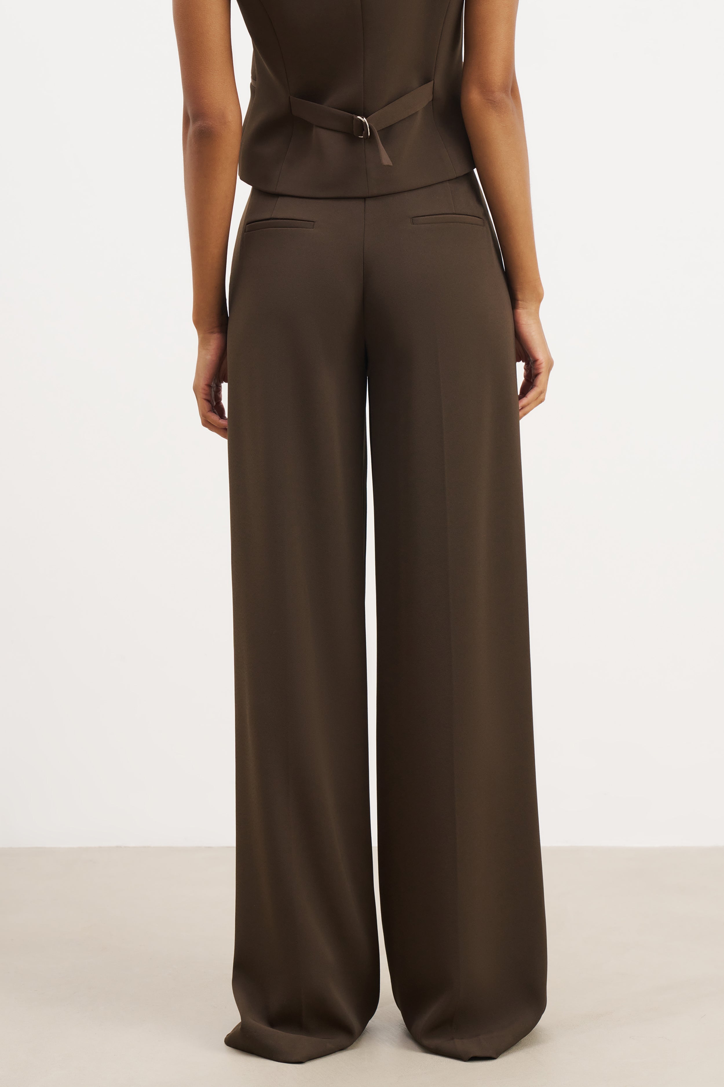 Clean Cut Double Pleat Trousers - Carob