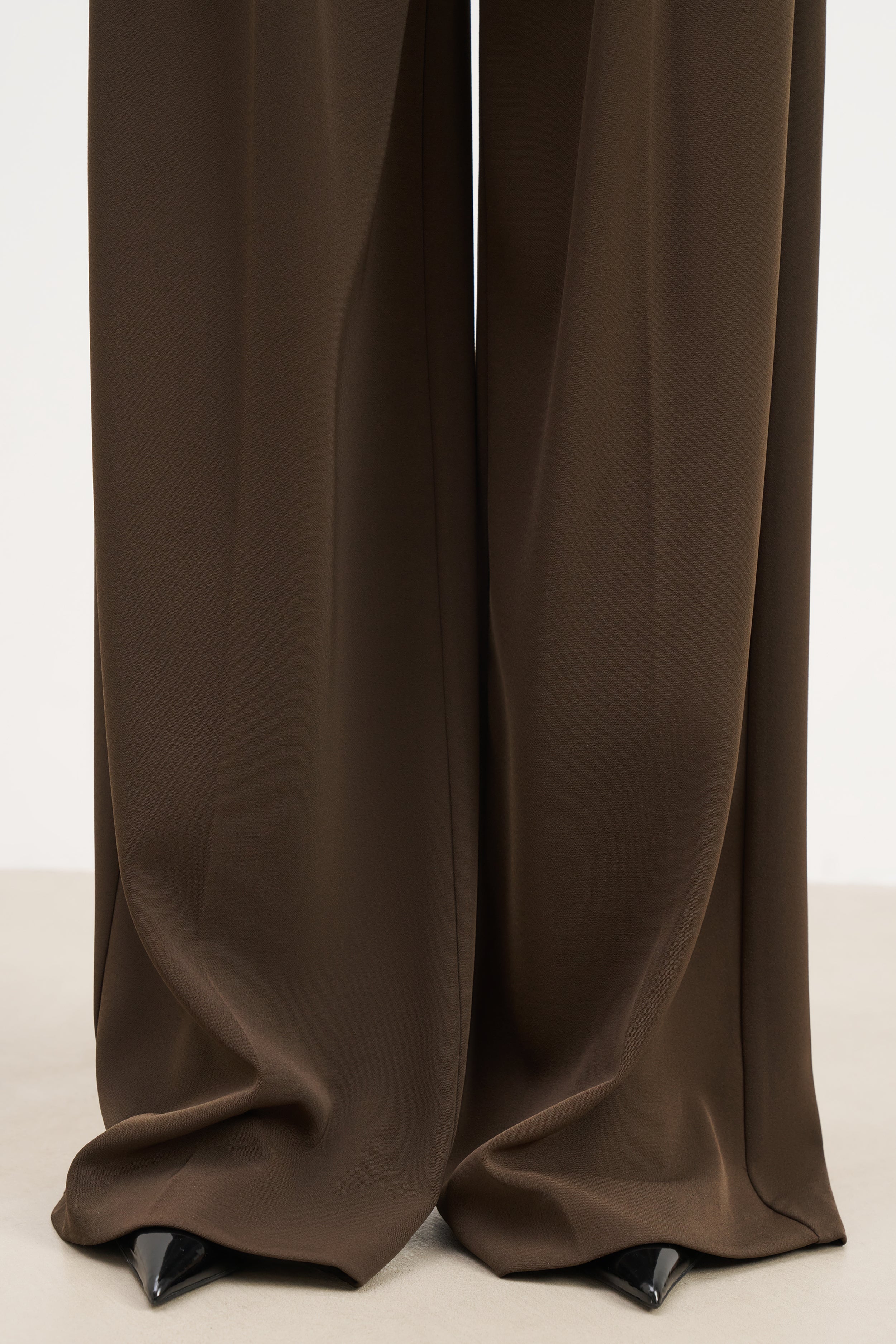 Clean Cut Double Pleat Trousers - Carob