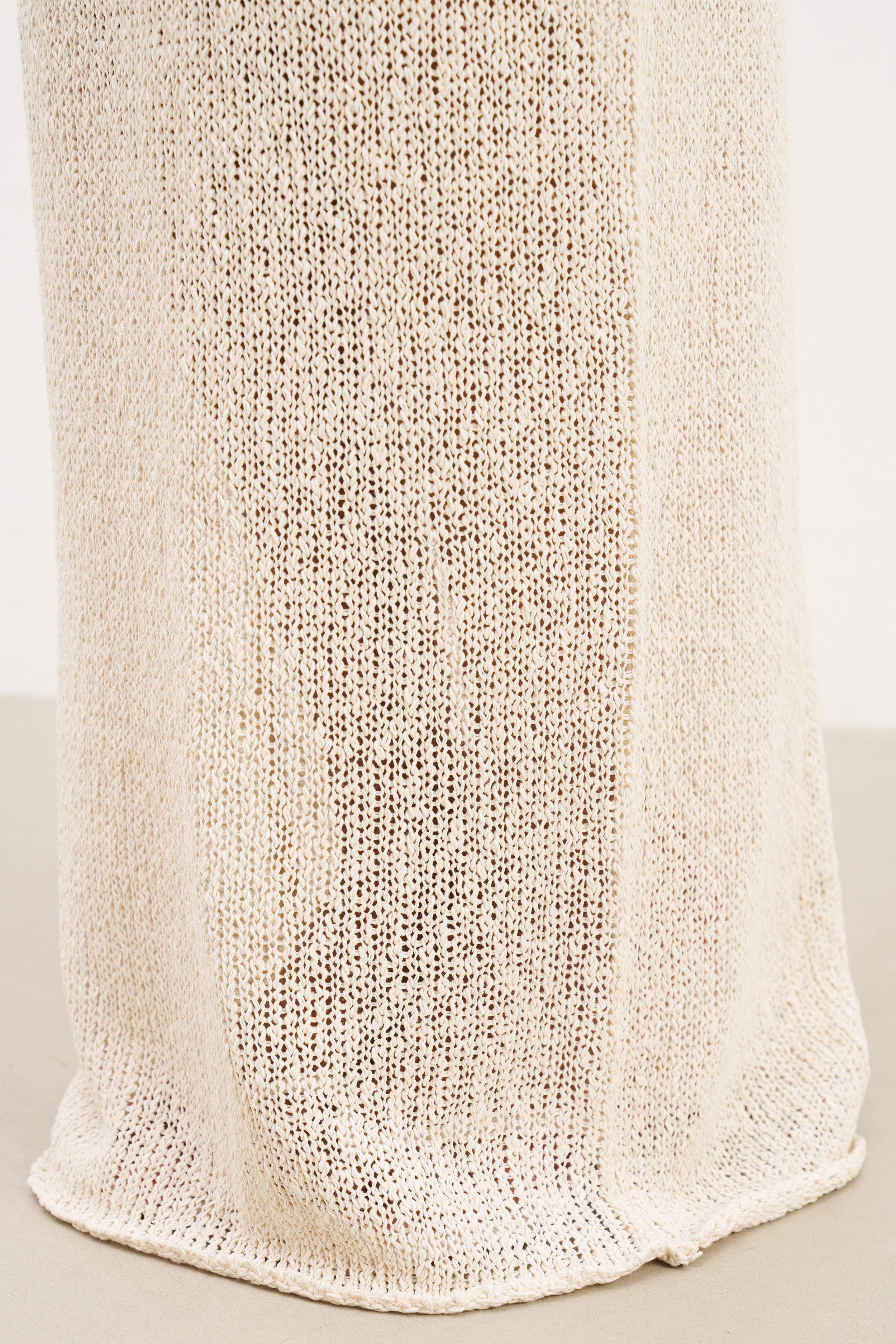 Crochet Knit Maxi Skirt - Cream