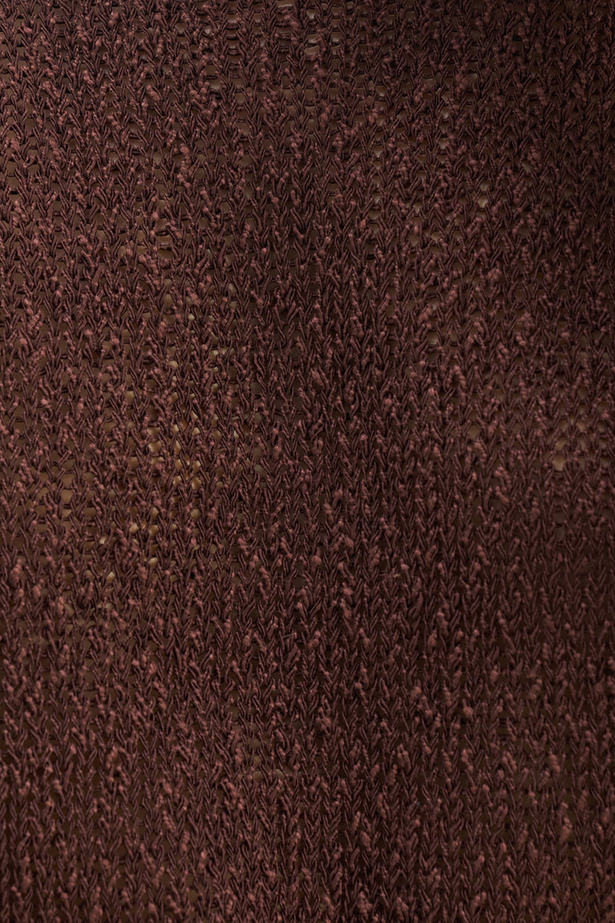 Crochet Knit Wide Leg Trousers - Carob