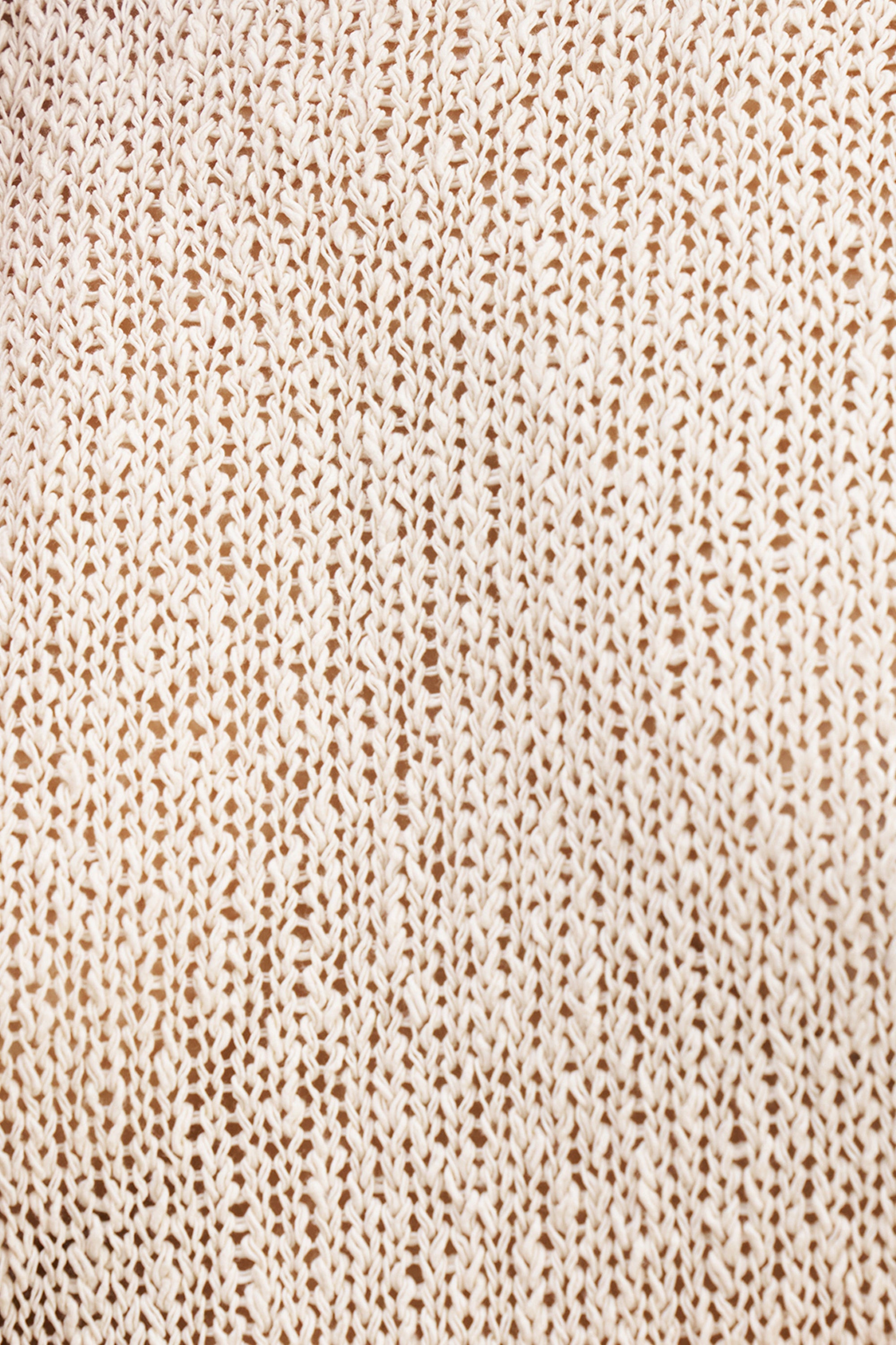 Crochet Knit Button Up Top - Cream