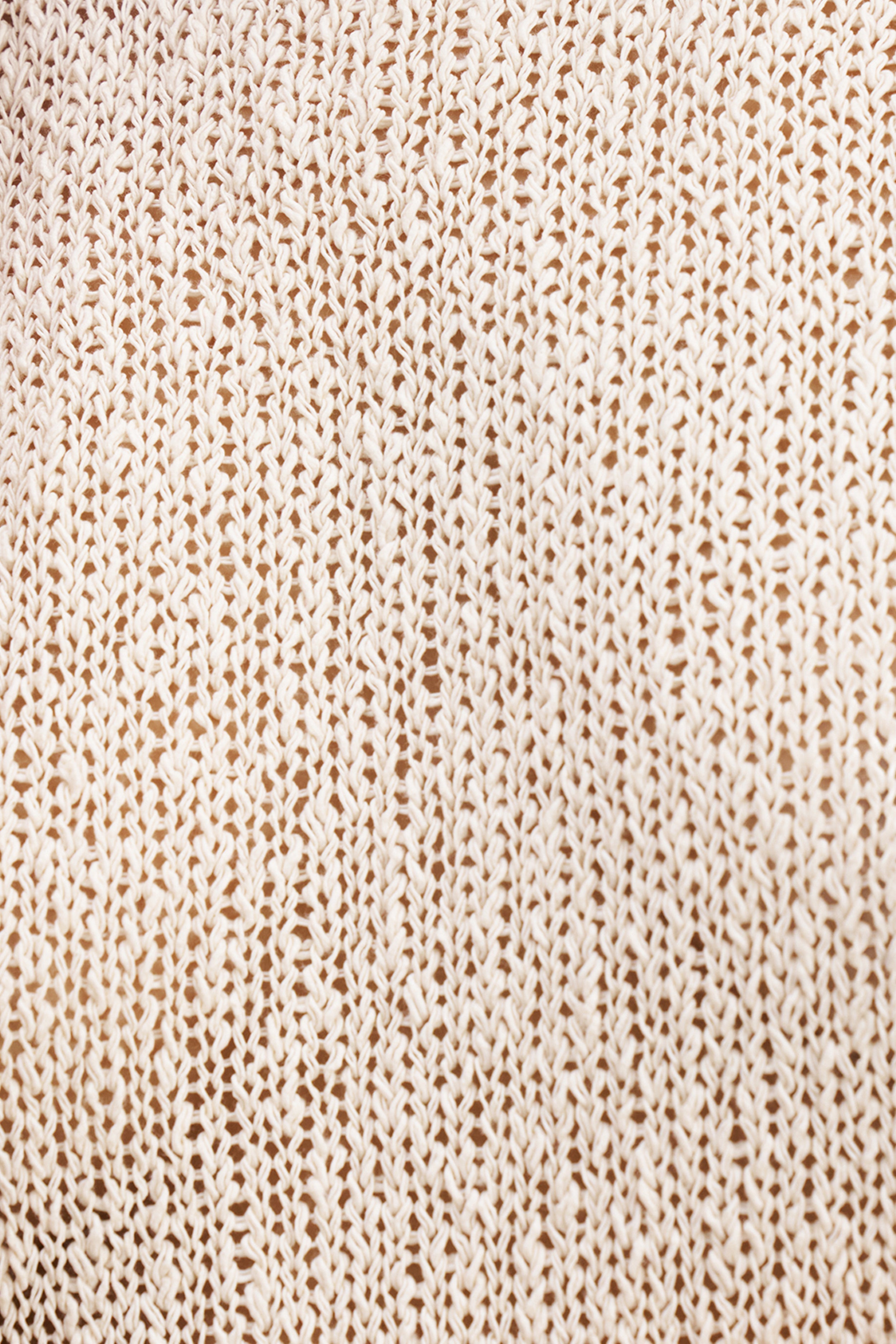 Crochet Knit Maxi Skirt - Cream