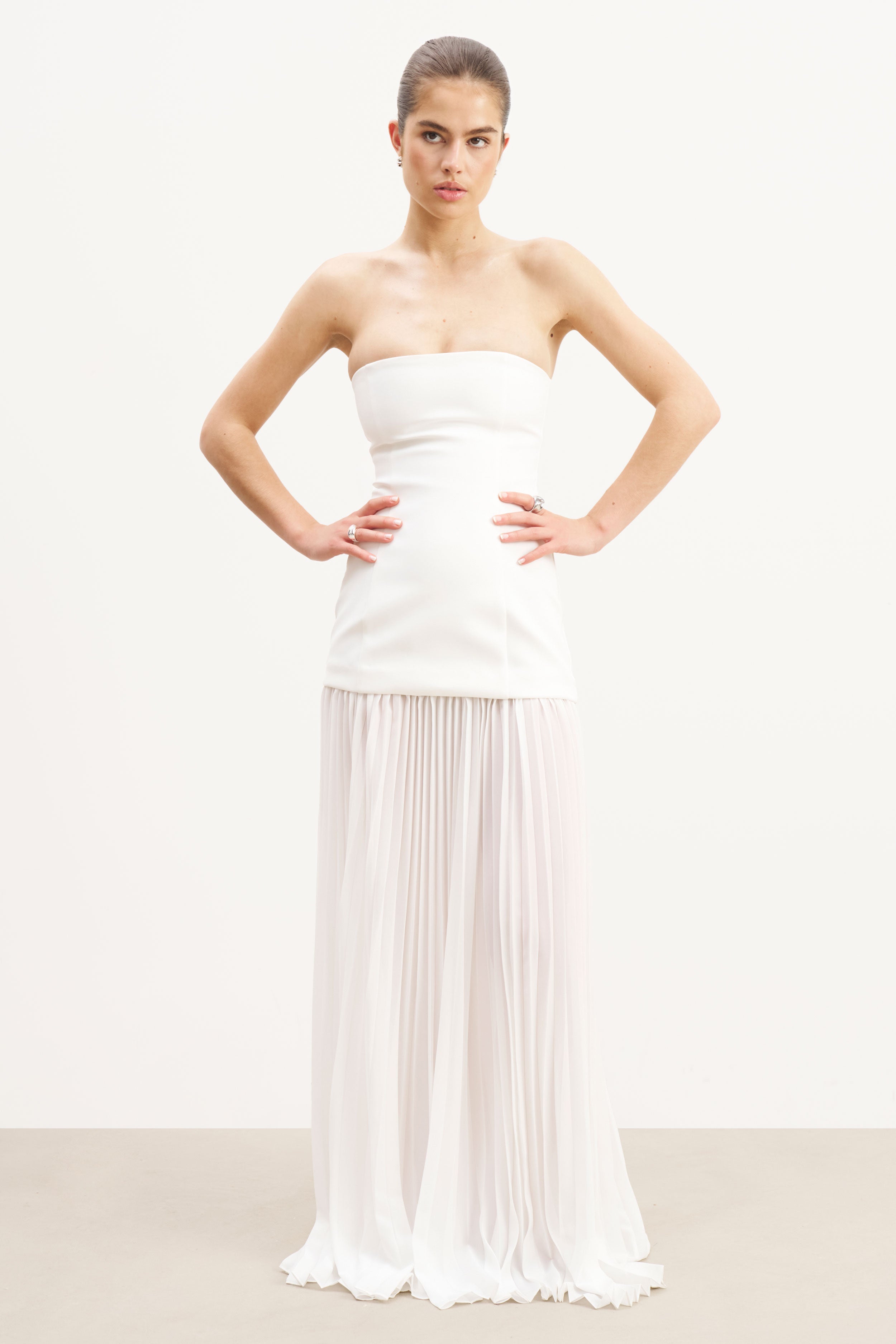 Structured Bodice Gown - White
