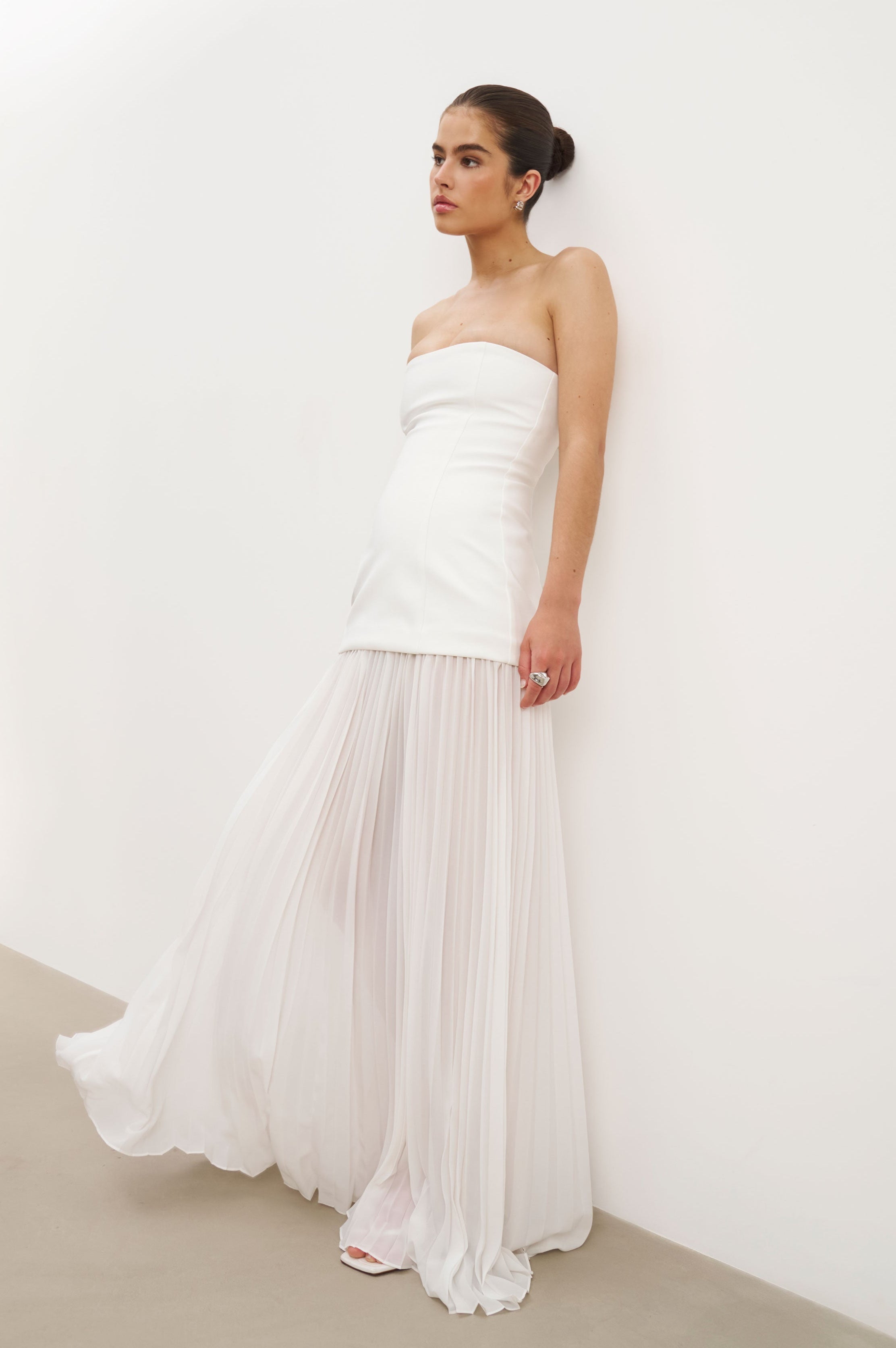 Structured Bodice Gown - White