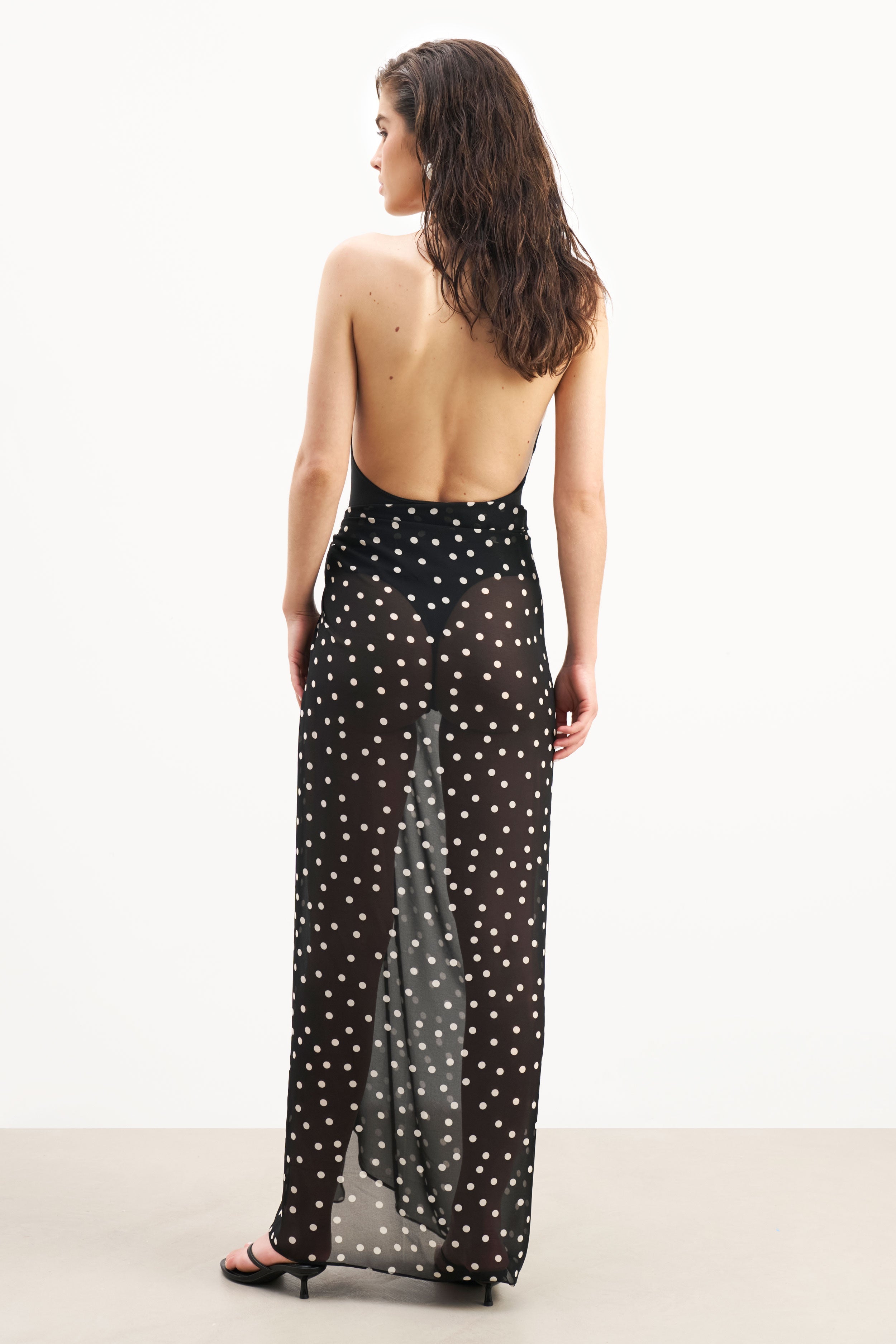 Chiffon Maxi Polka Dot Sarong Scarf - Maxi Polka Dot