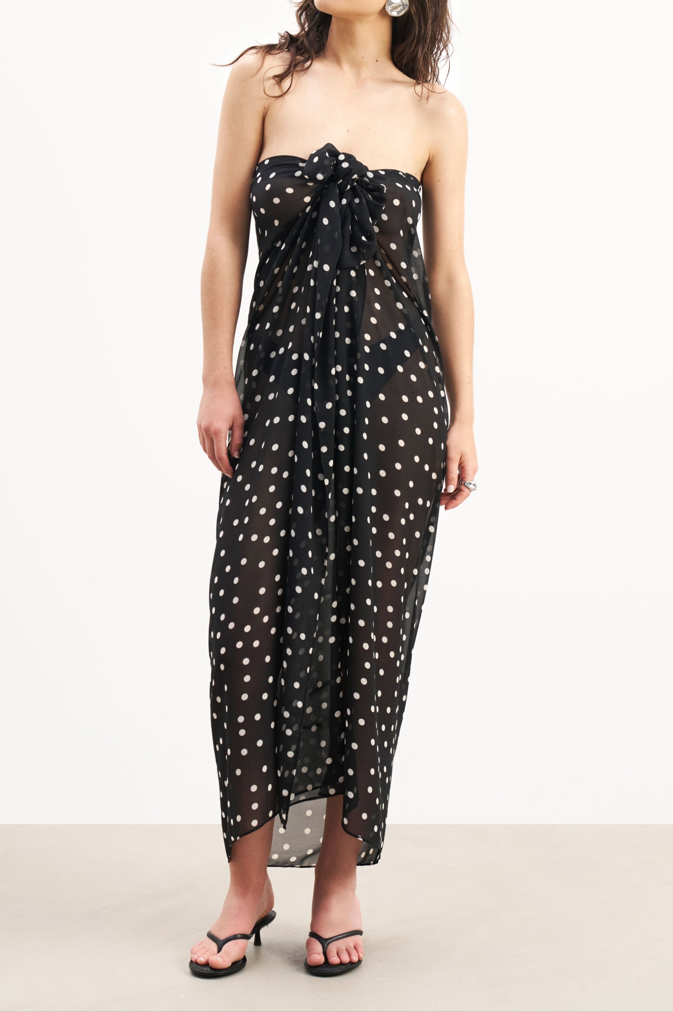 Chiffon Maxi Polka Dot Sarong Scarf - Maxi Polka Dot