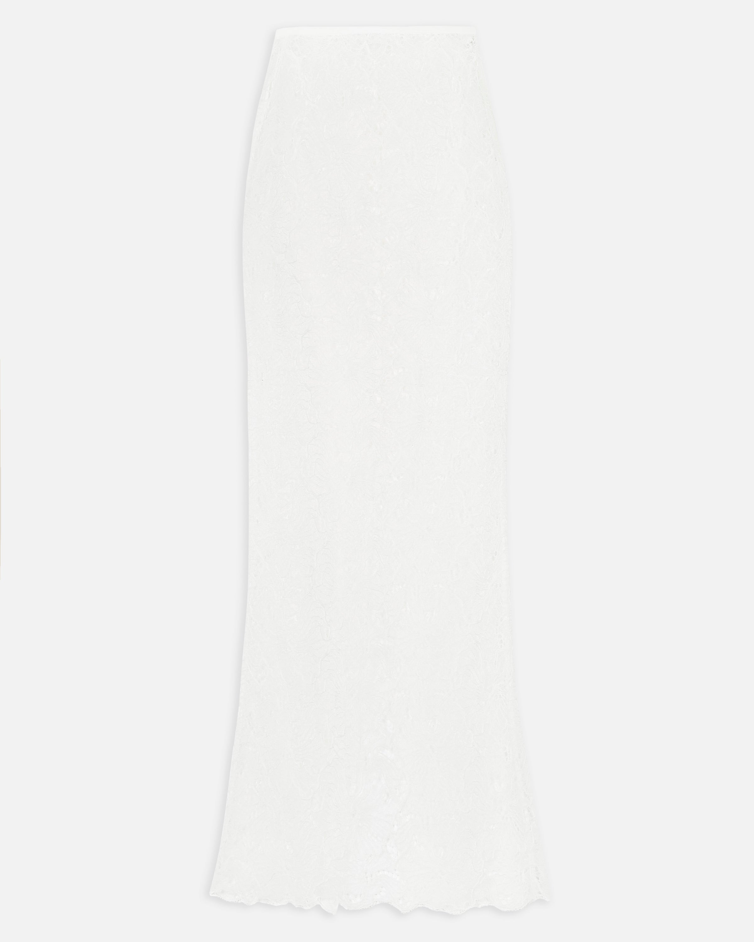 Lace Column Maxi Skirt - White