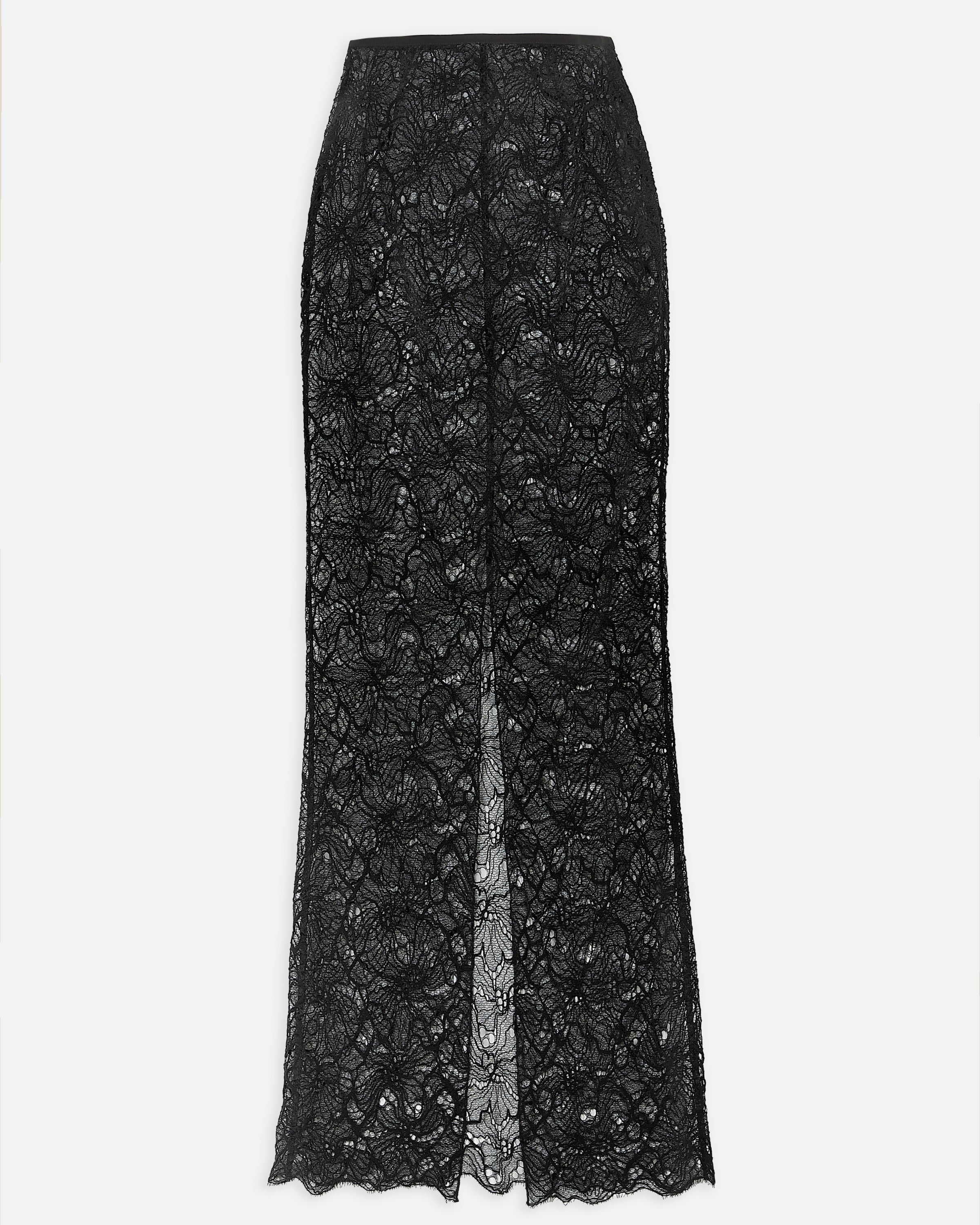 Lace Column Maxi Skirt - Black