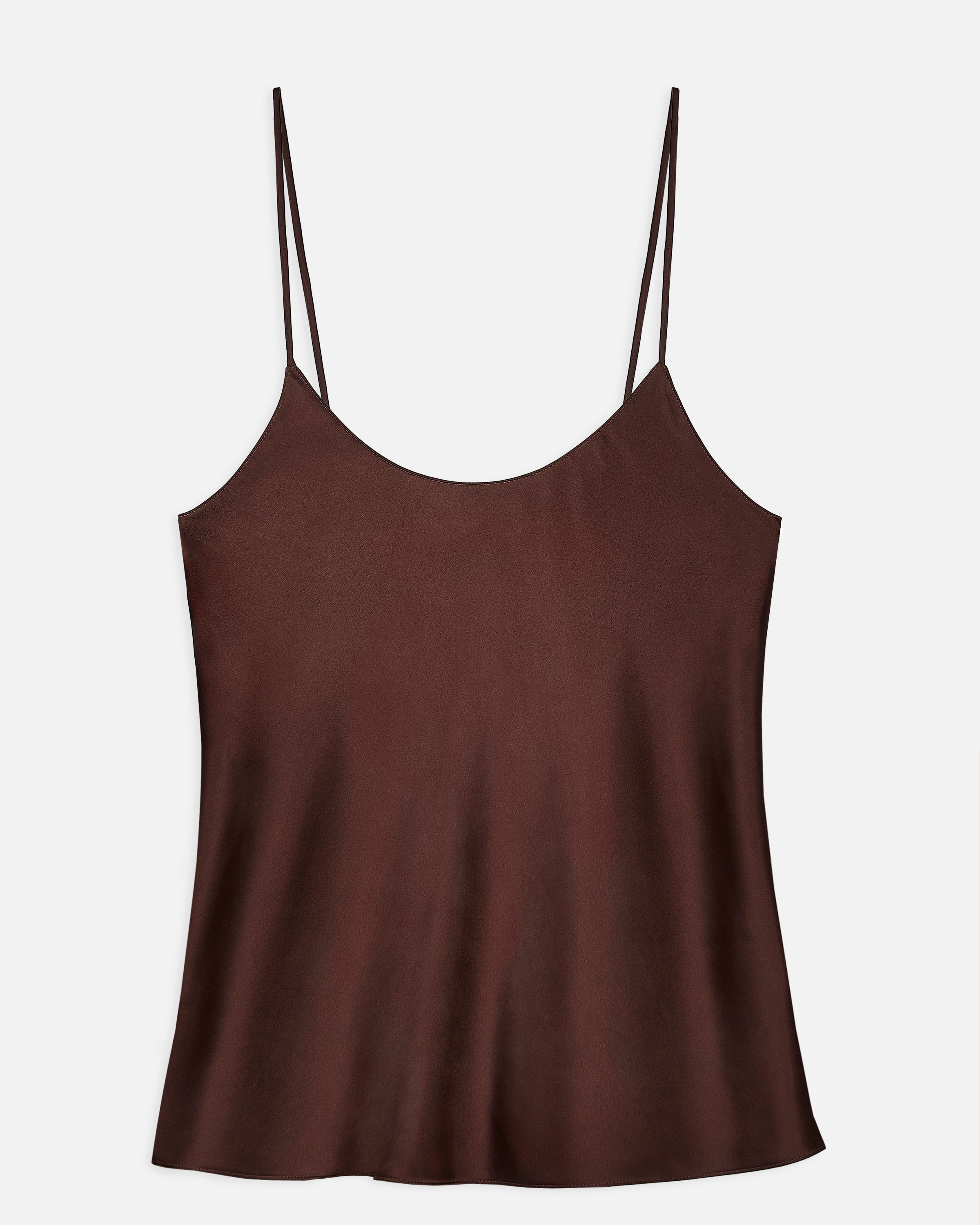 Satin Scoop Neck Camisole - Carob