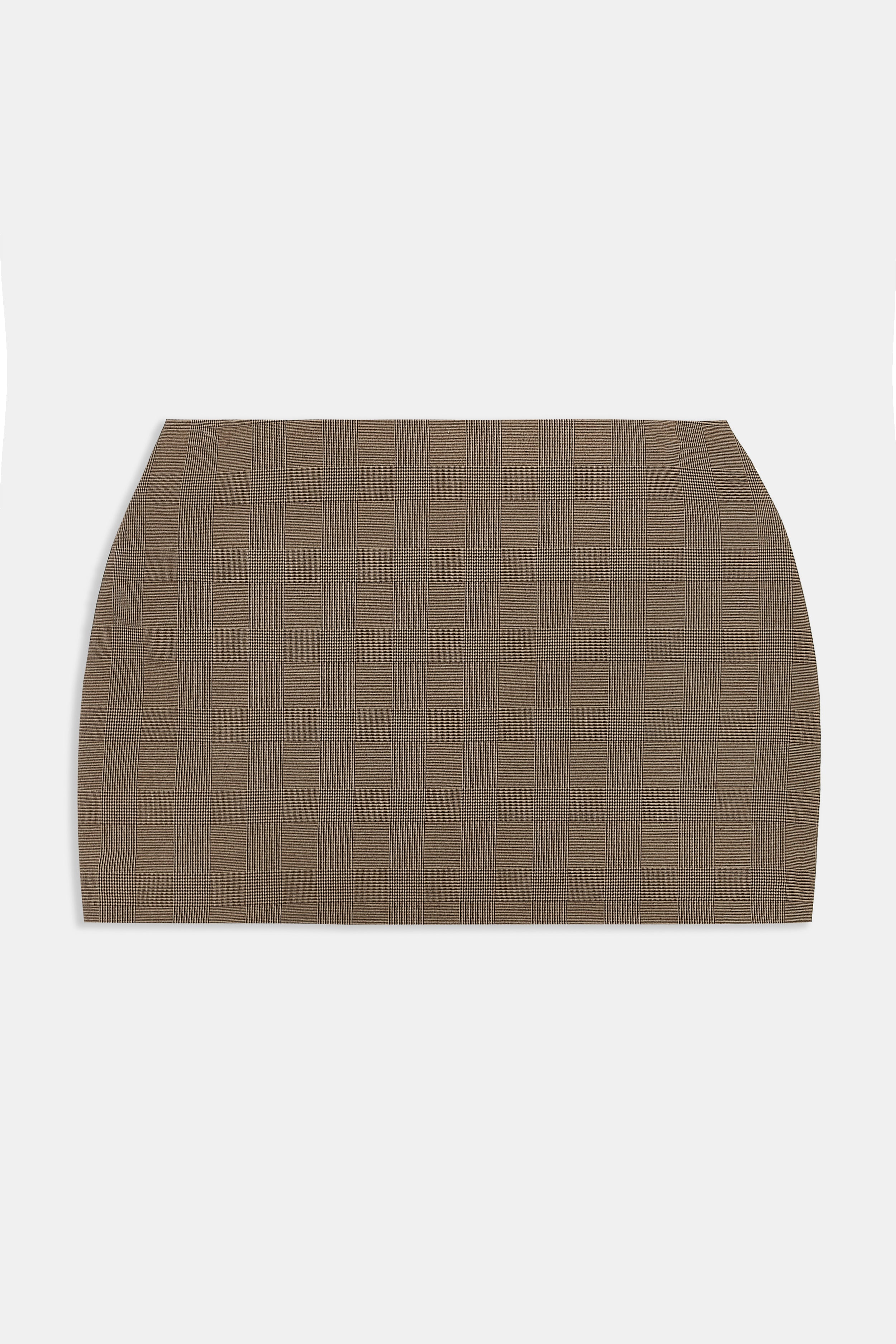 Clean Cut Micro Skirt - Carob Check