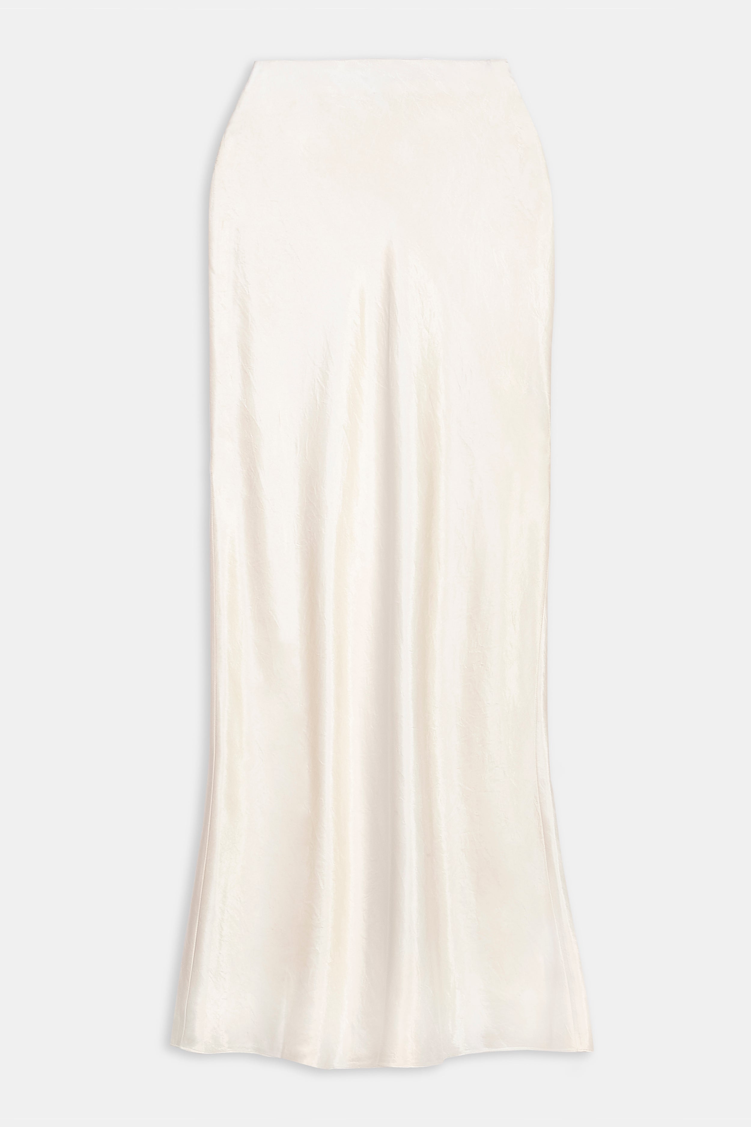Crushed Satin Bias Cut Maxi Skirt - Champagne