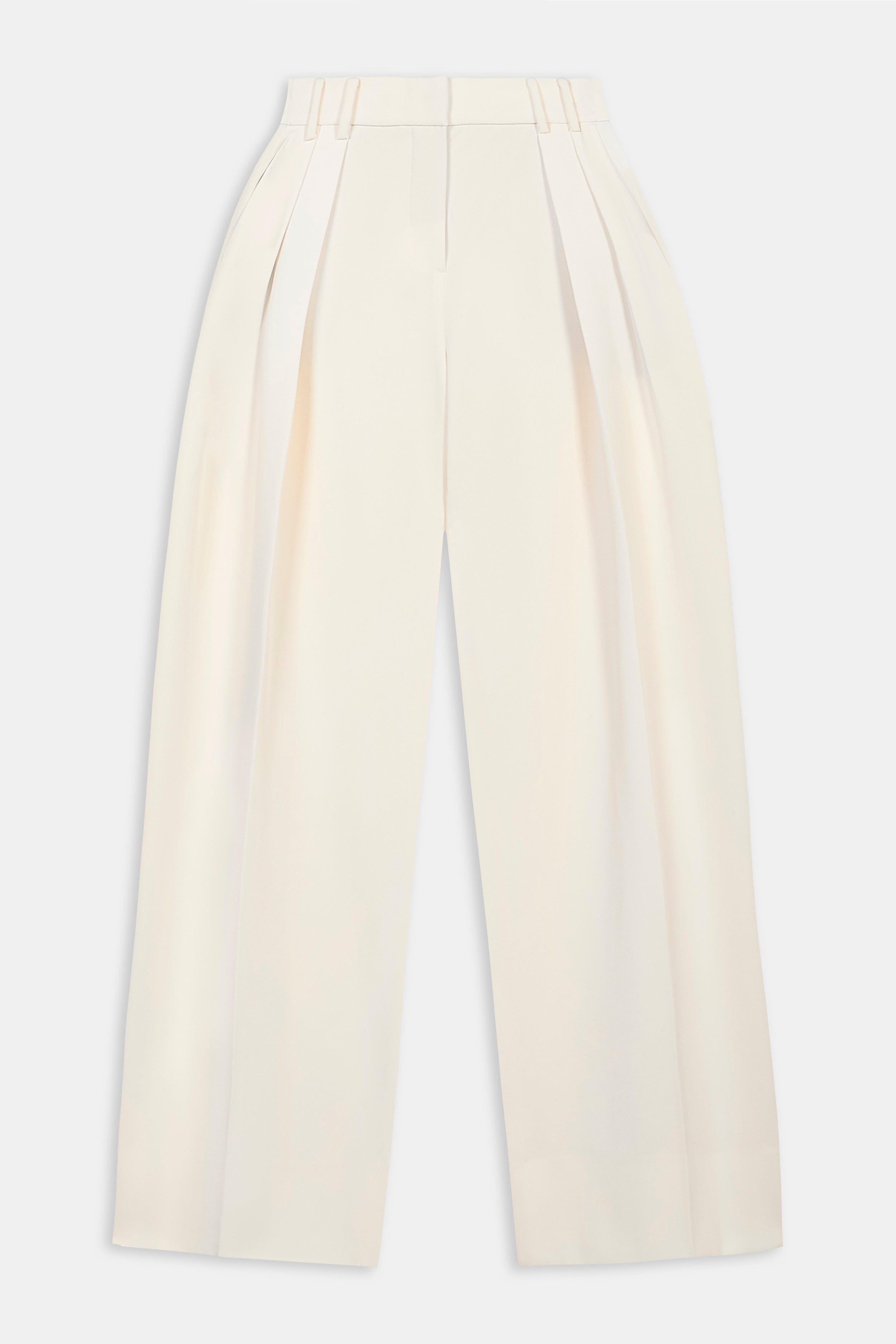 Pleated Ultra Wide Leg Trousers - Cream