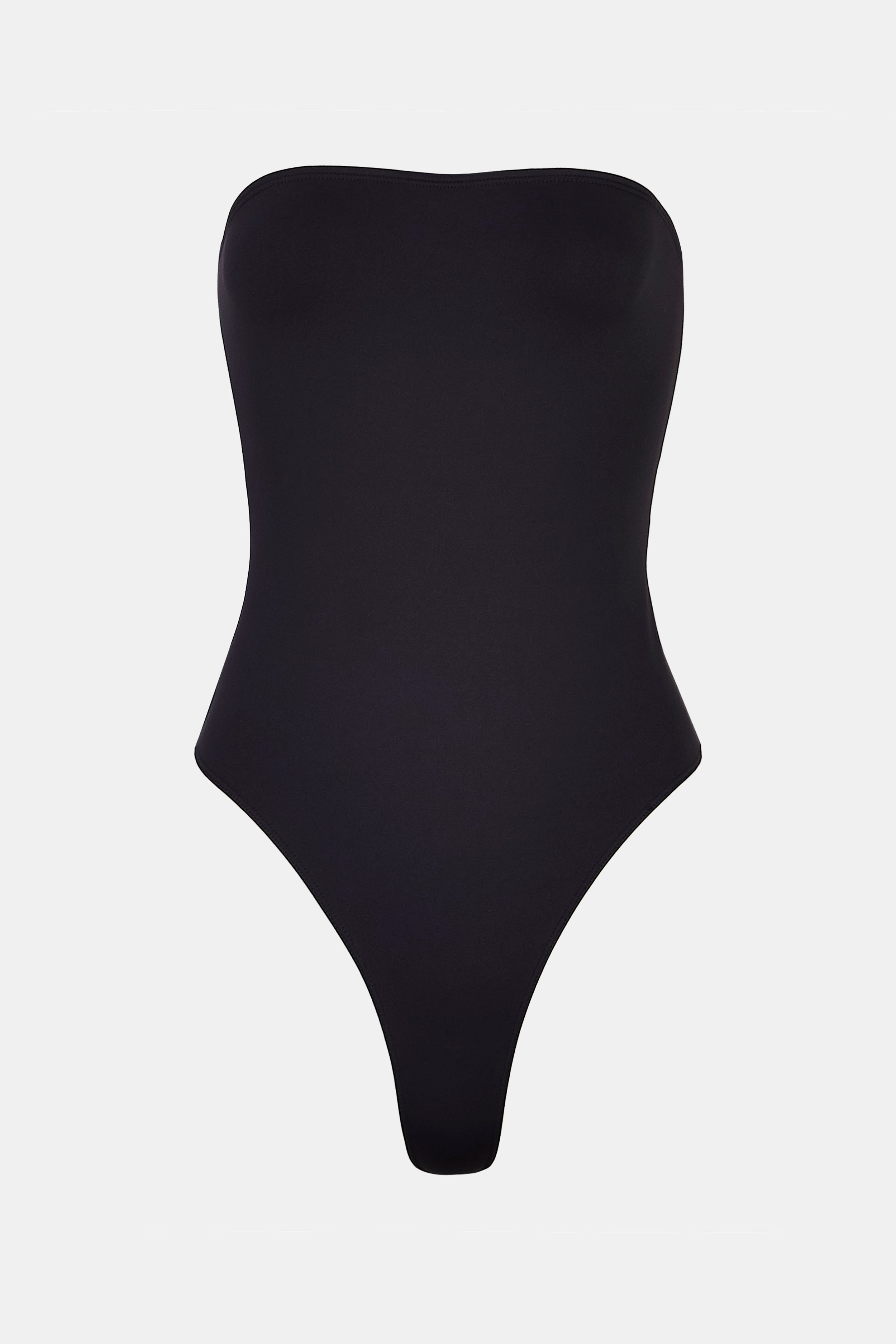 Strapless Bandeau Bodysuit - Black