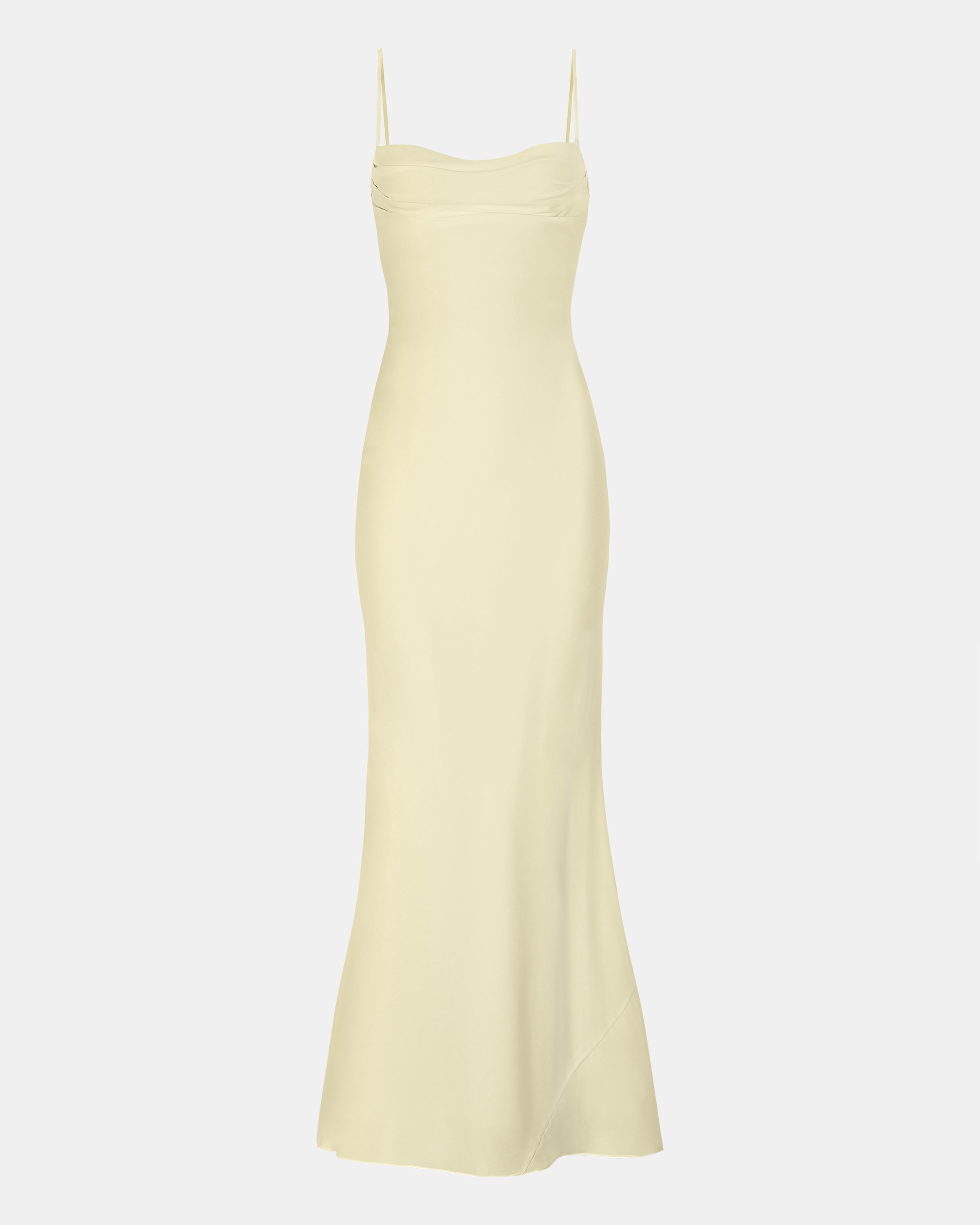 Ruched Chiffon Maxi Dress - Buttermilk