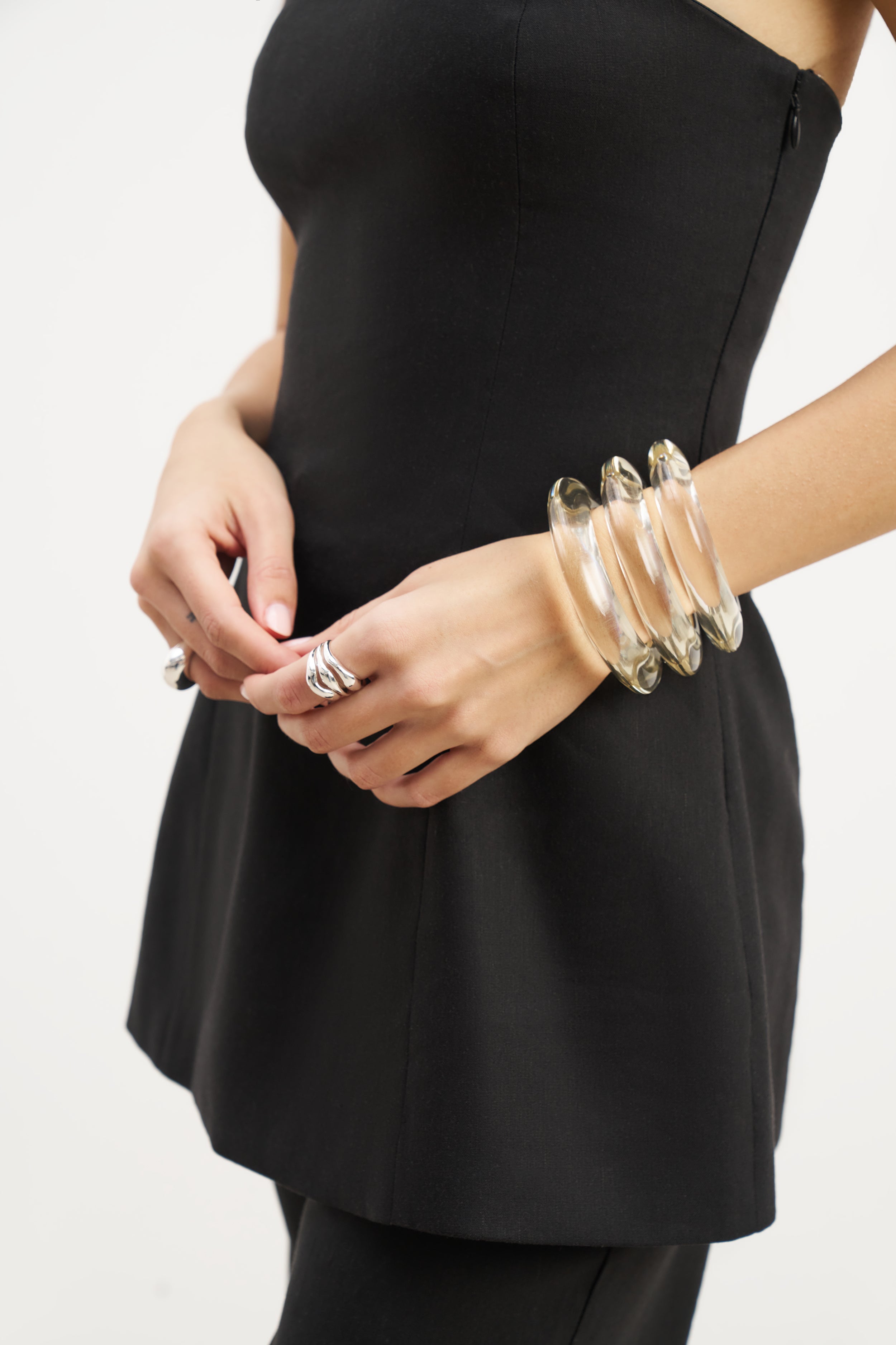 Strapless Linen A Line Bodice - Black