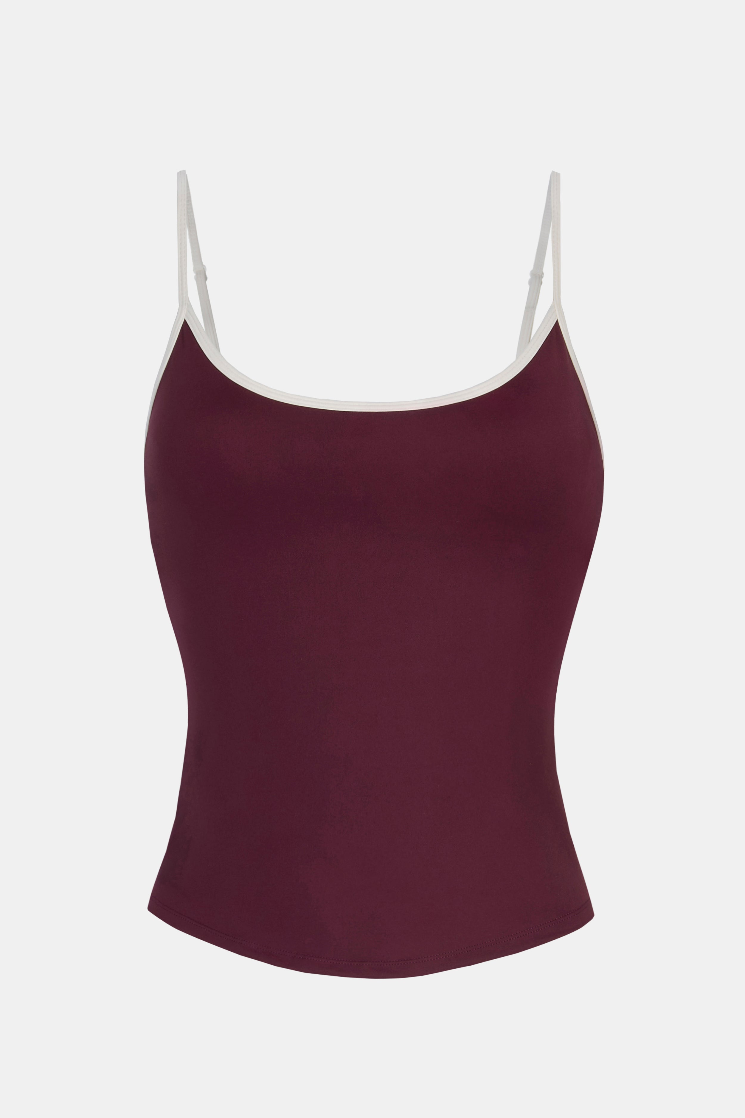 Base Contrast Trim Cami Top - Merlot/Tofu