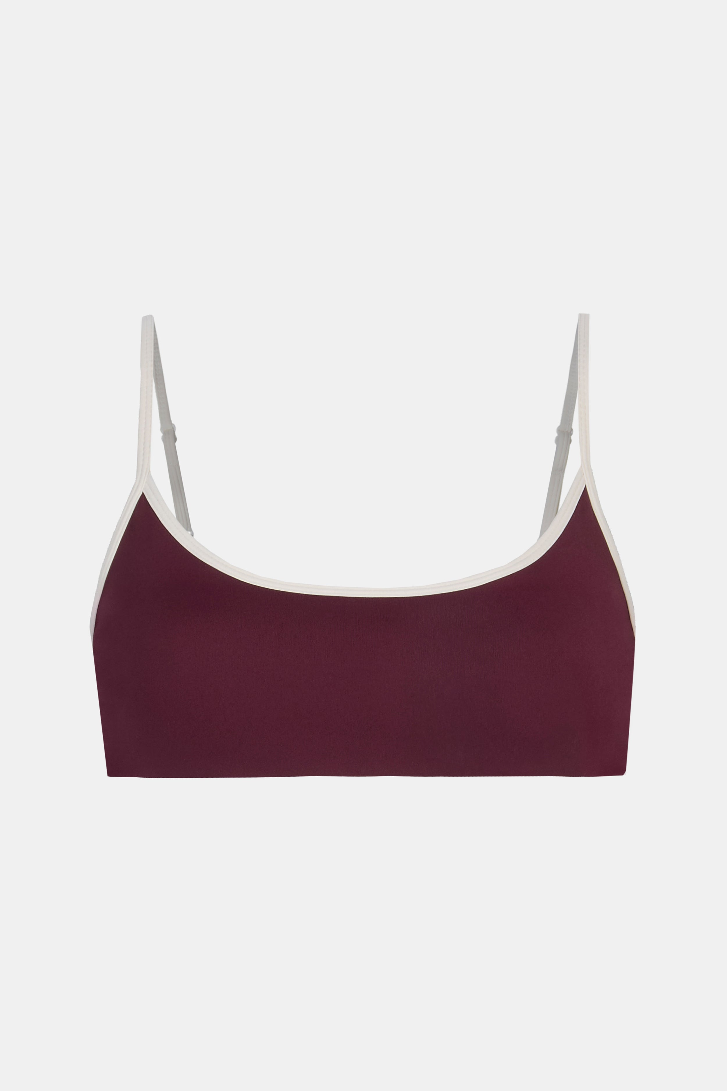Base Contrast Trim Cami Bra - Merlot/Tofu