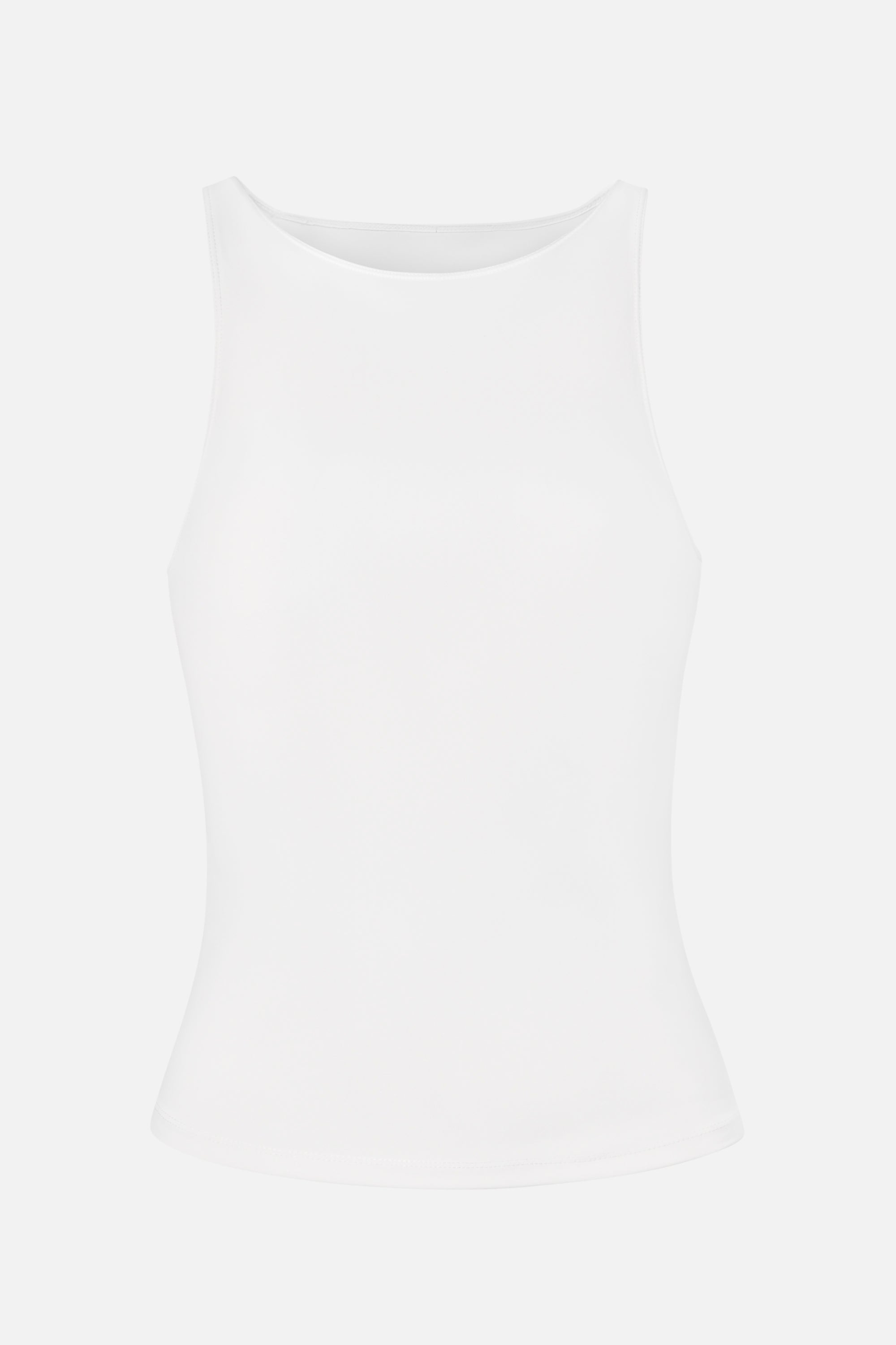 Boat Neck Tank Top - White
