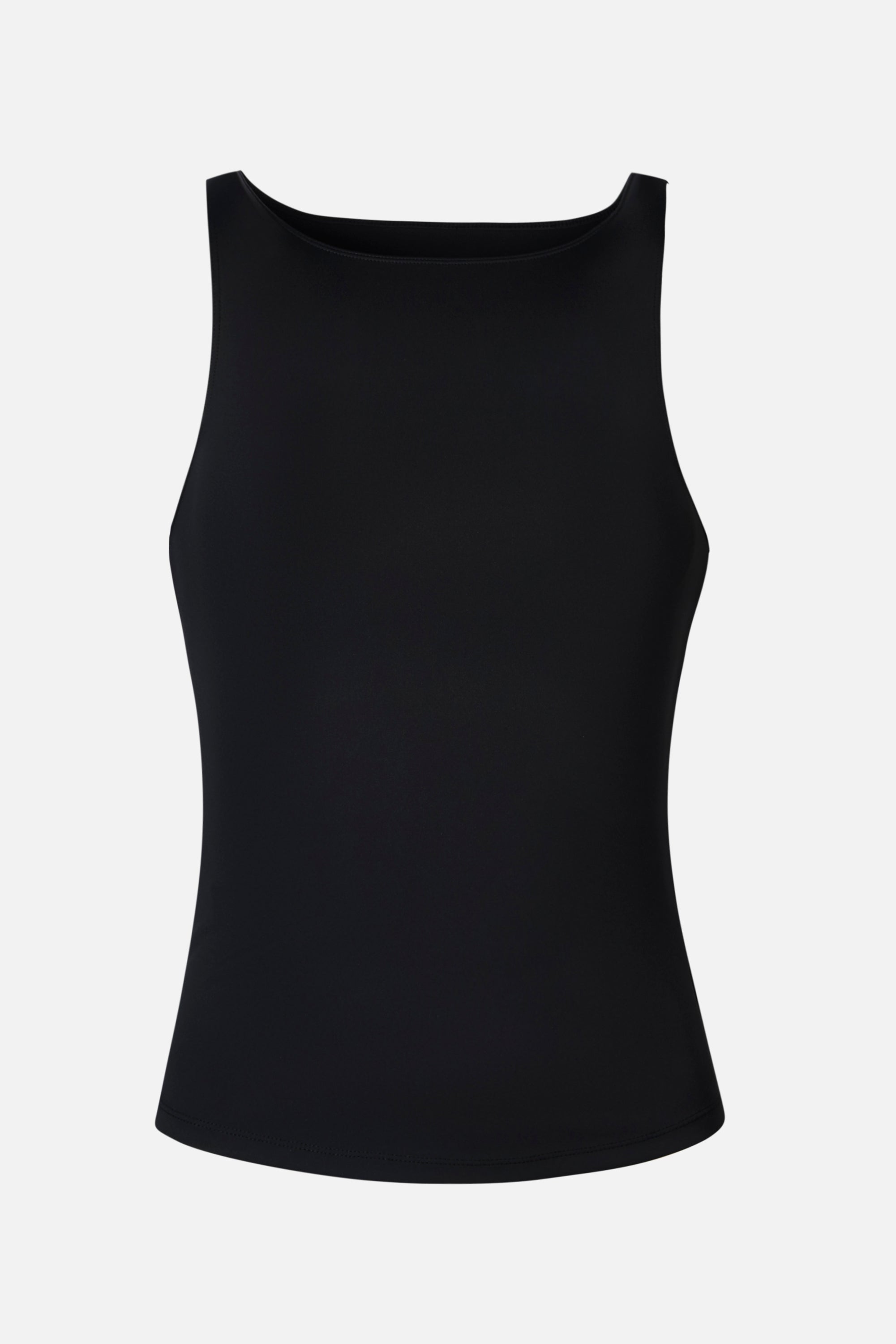 Boat Neck Tank Top - Black