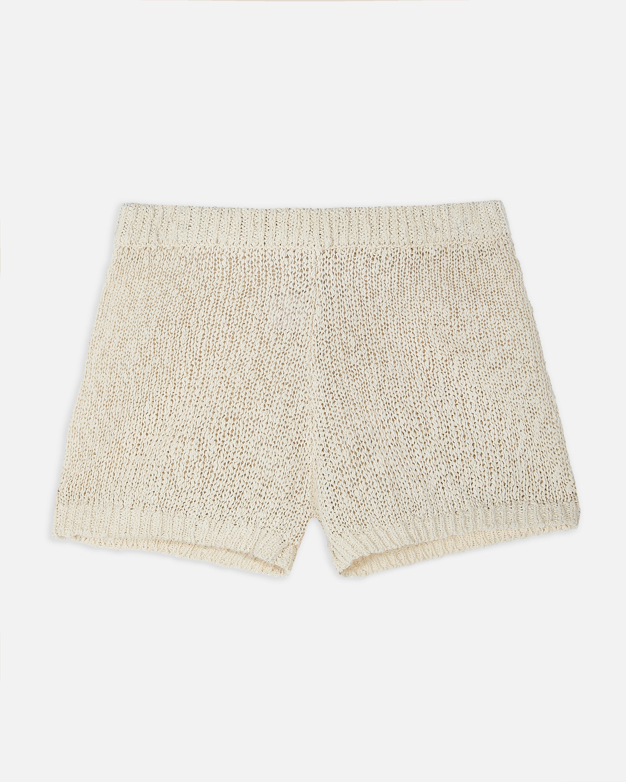 Crochet Knit Mini Shorts - Cream