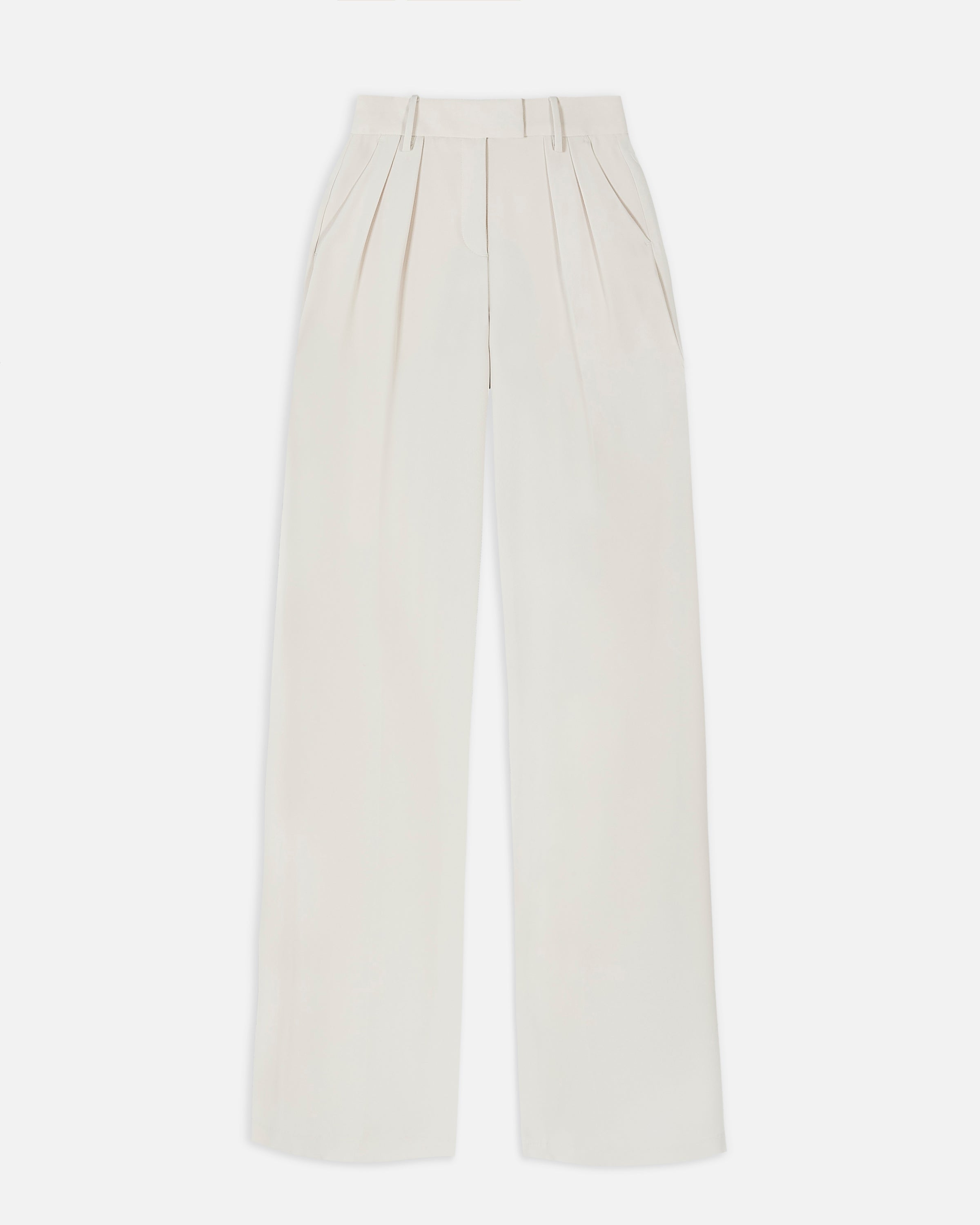 Clean Cut Double Pleat Trousers - Ecru