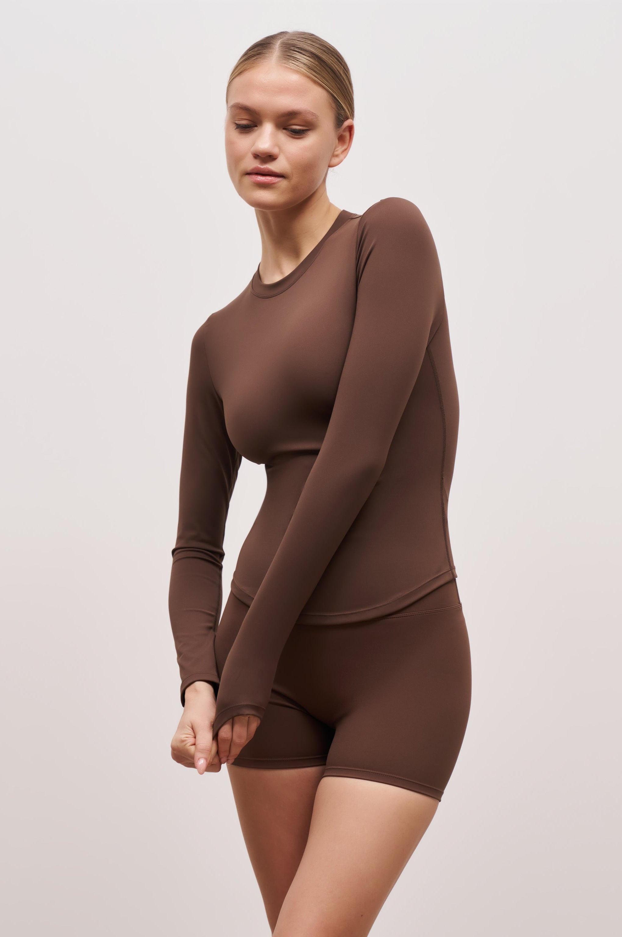 Base Sculpting Long Sleeve Top - Truffle