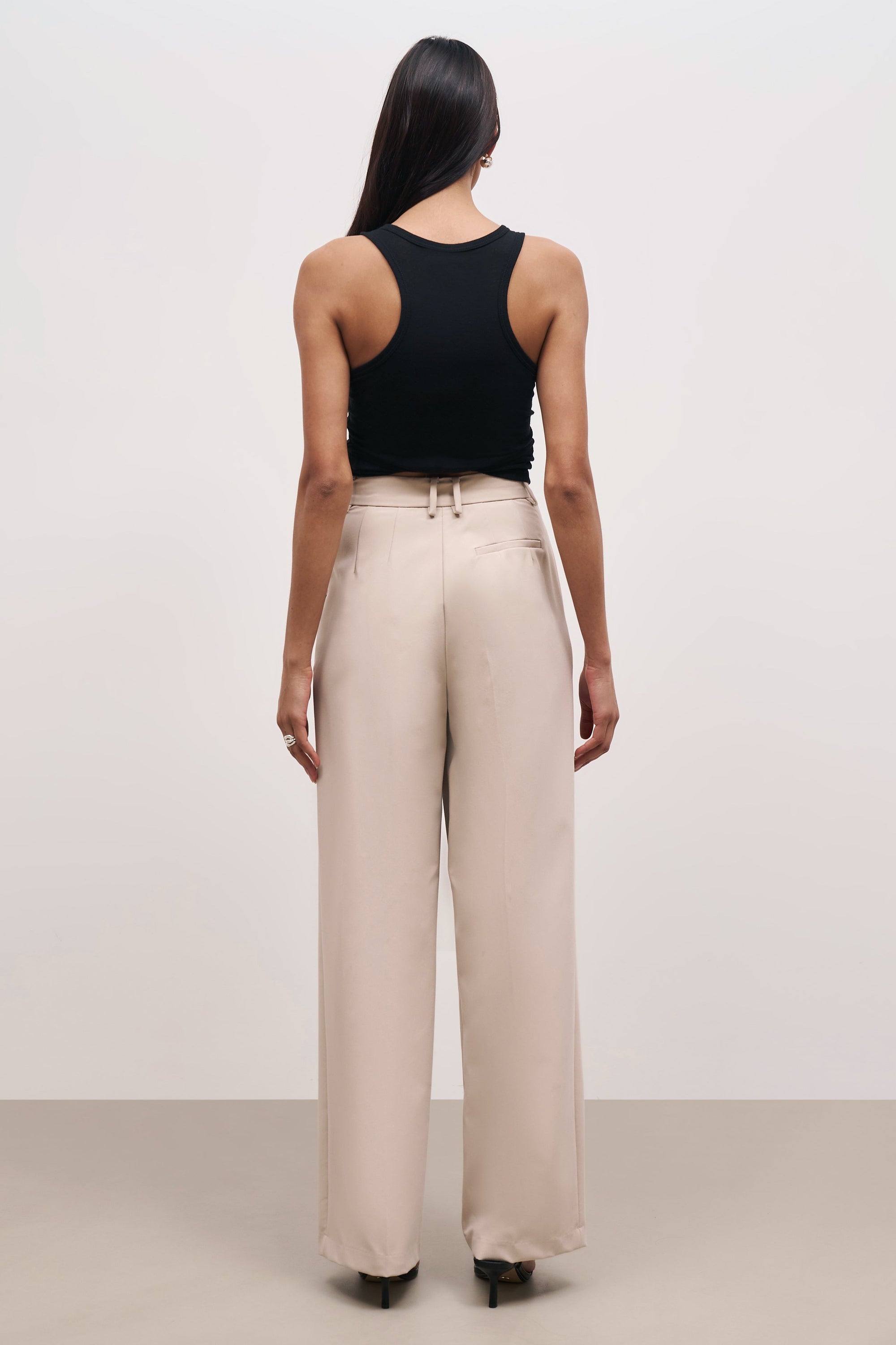 Longline Dad Trousers - Sand