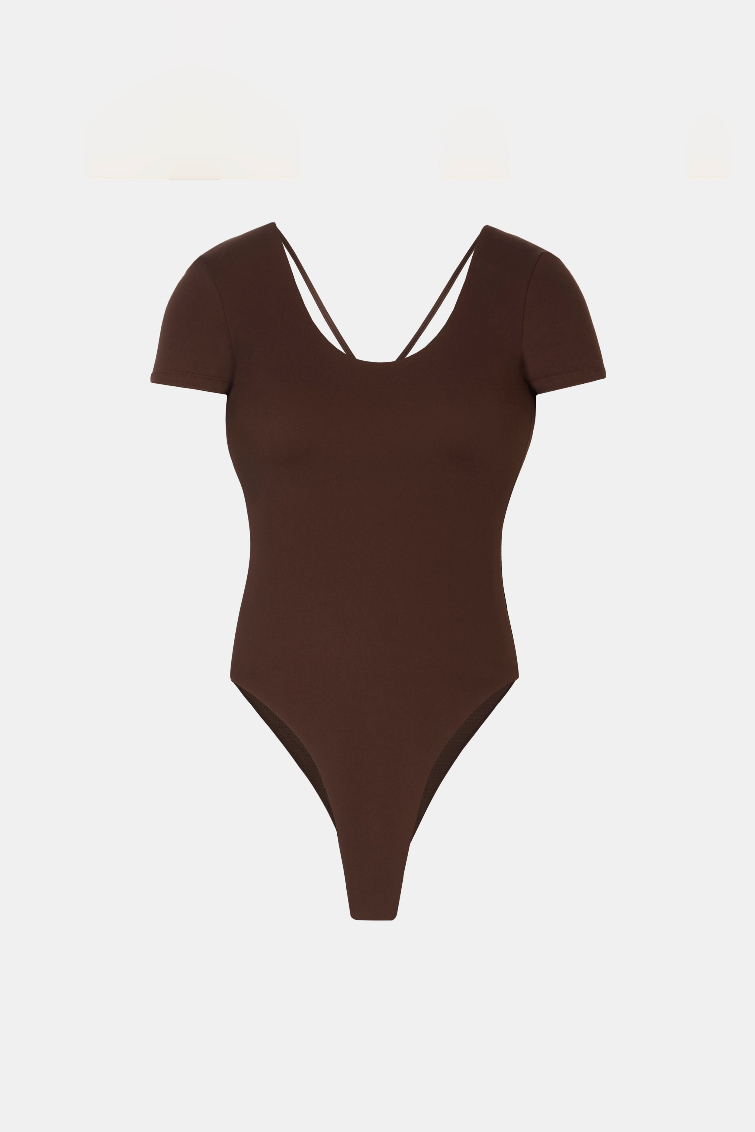 Base Sculpting Cross Back Bodysuit - Carob
