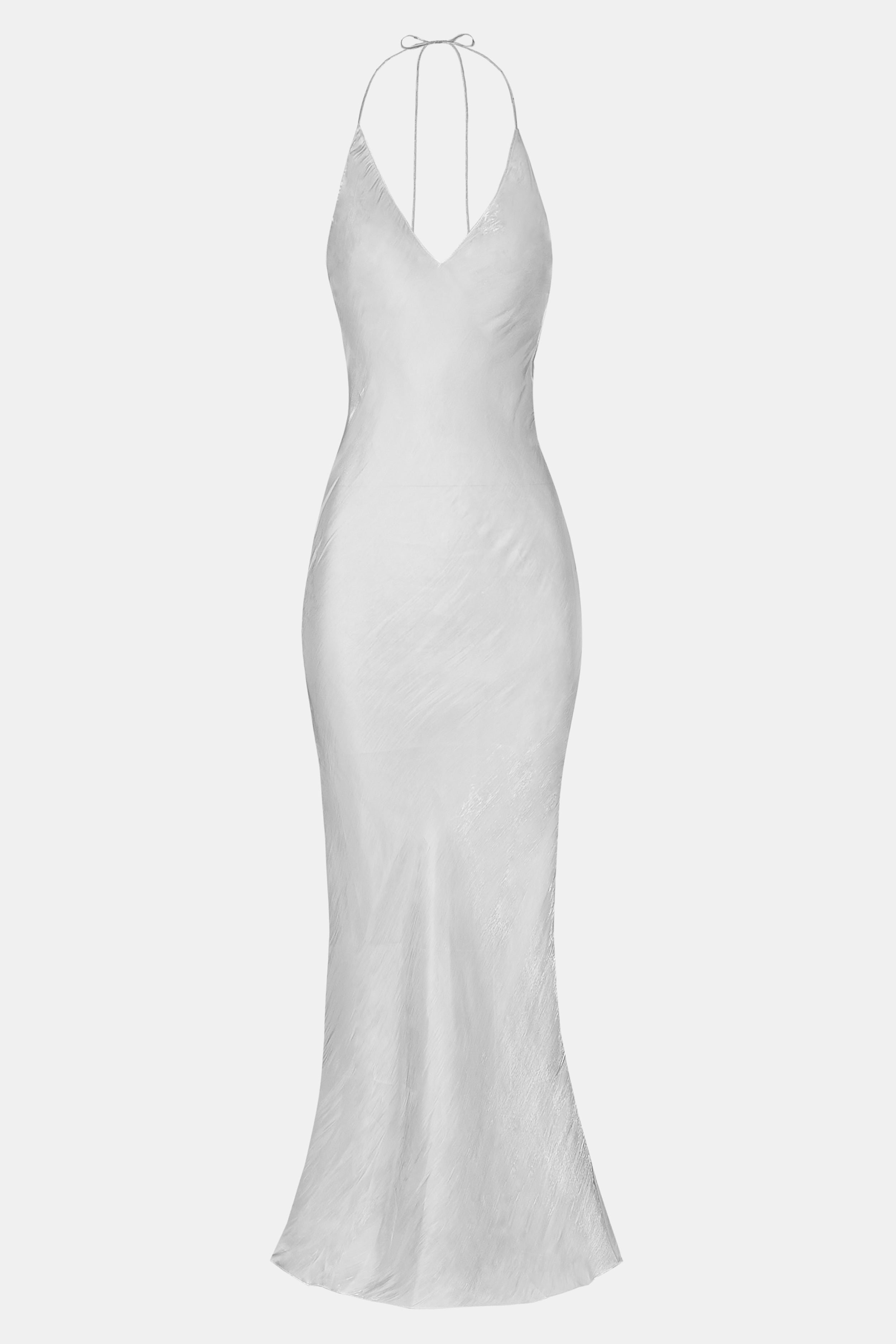 Pearl Detail Plunging Birthday Gown - Oyster Pearl