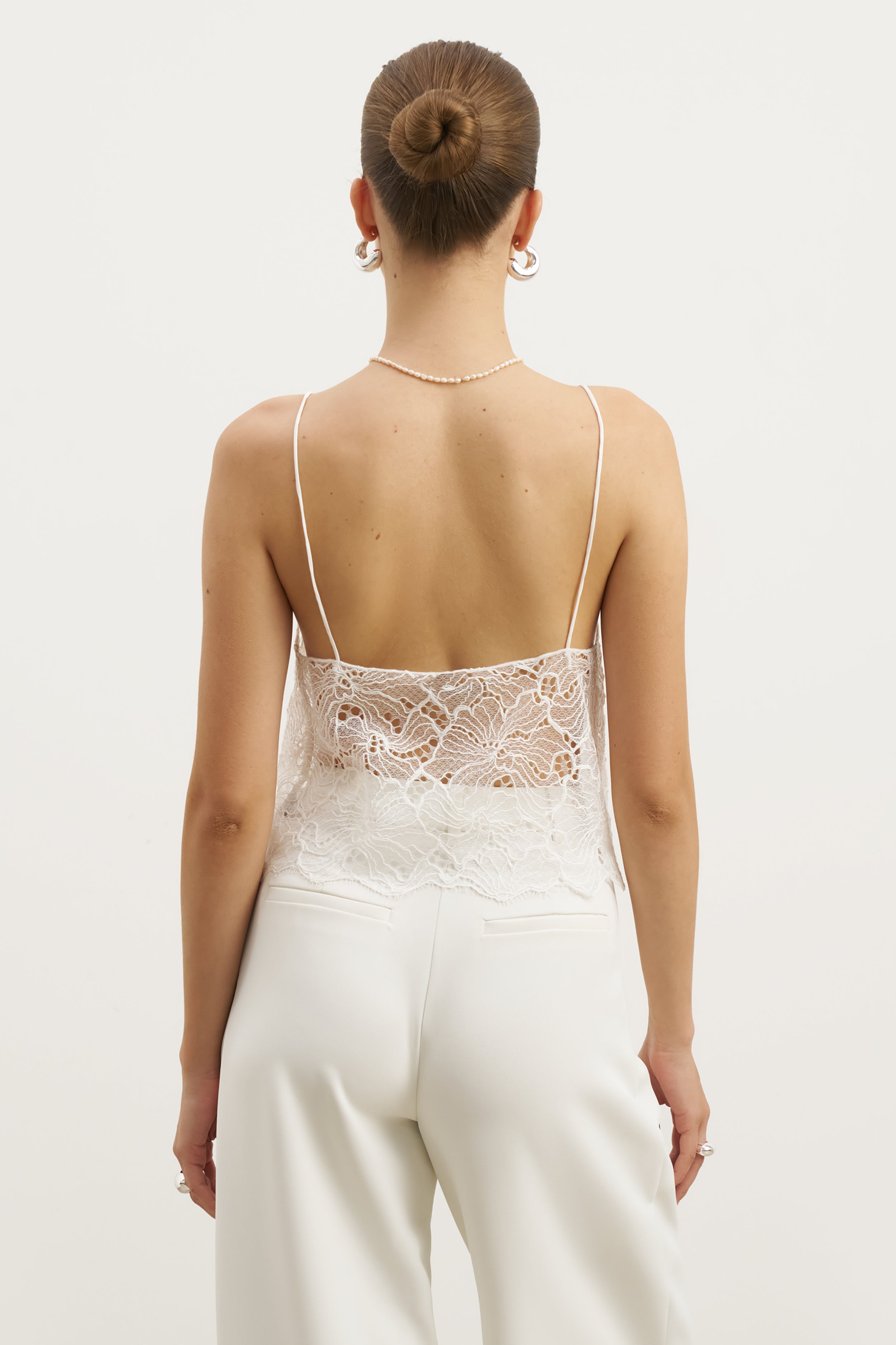Lace Square Neck Camisole - White