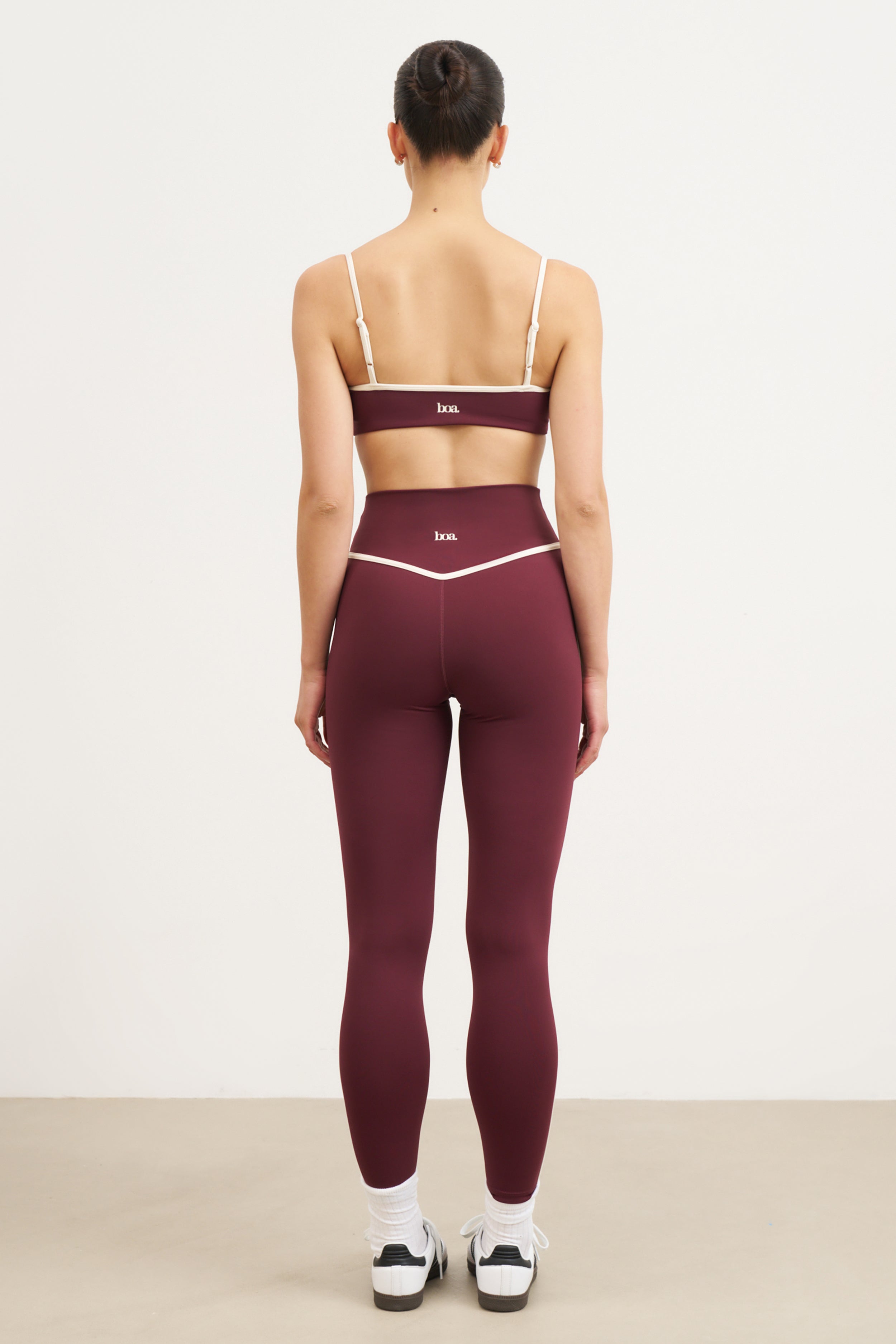 Base Contrast Trim Leggings - Merlot/Tofu
