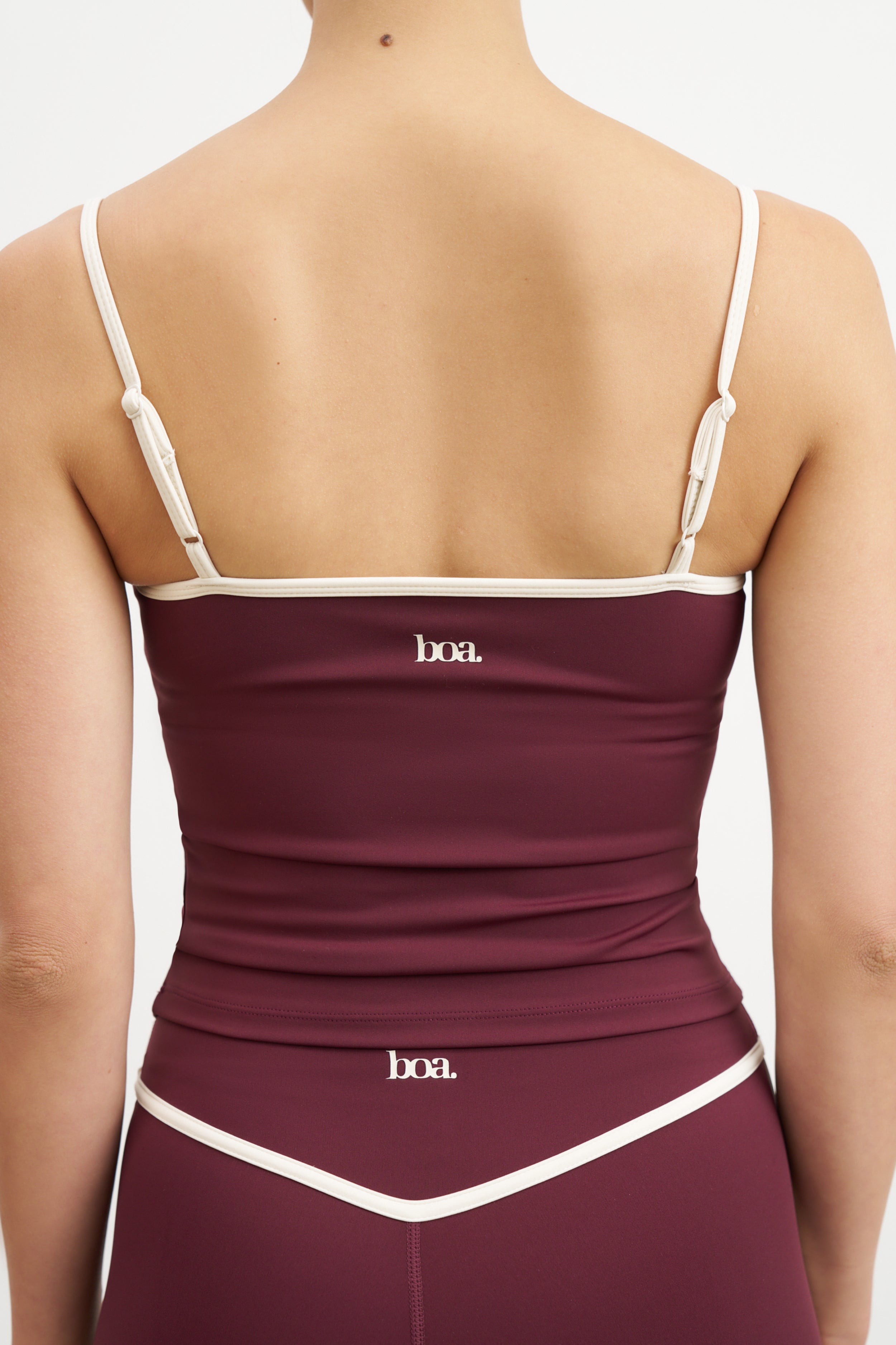 Base Contrast Trim Cami Top - Merlot/Tofu