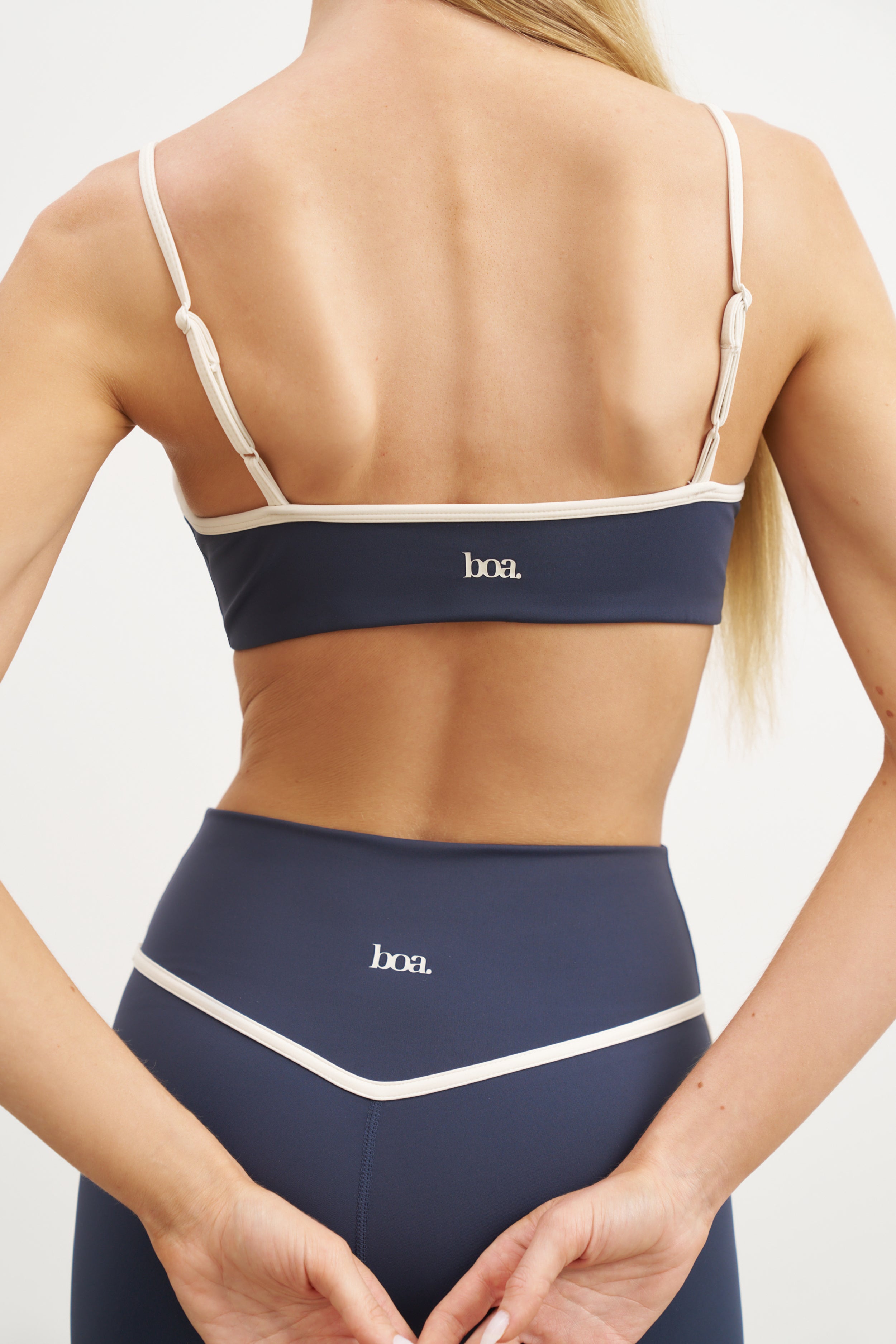 Base Contrast Trim Cami Bra - Midnight Blue/Tofu