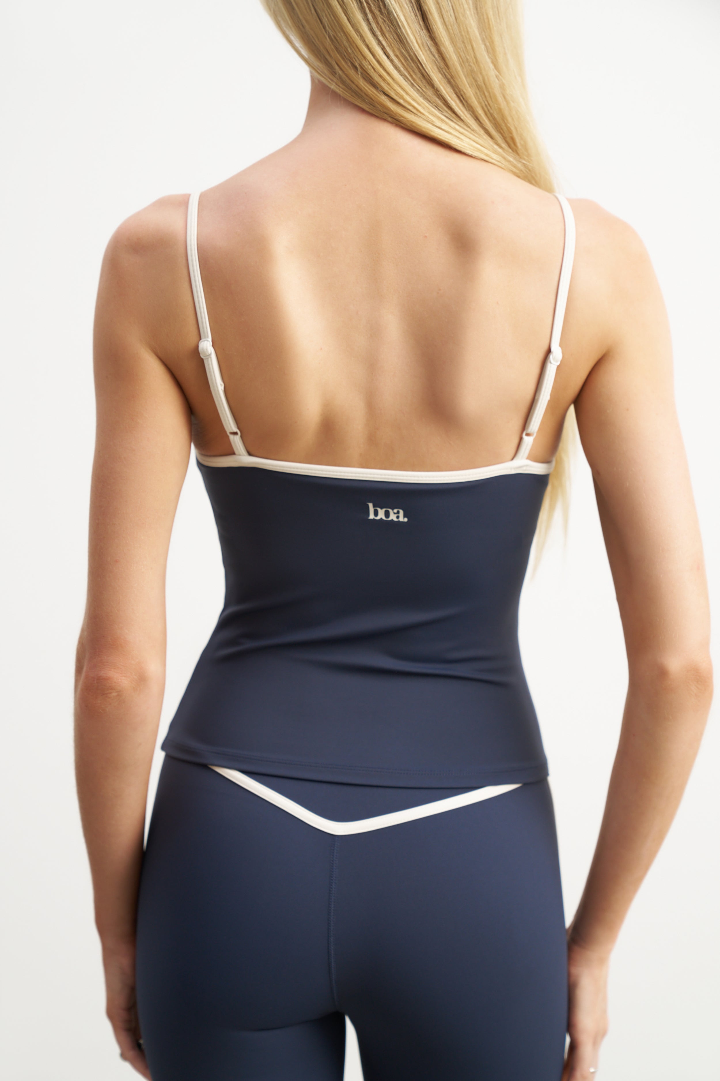 Base Contrast Trim Cami Top - Midnight Blue/Tofu