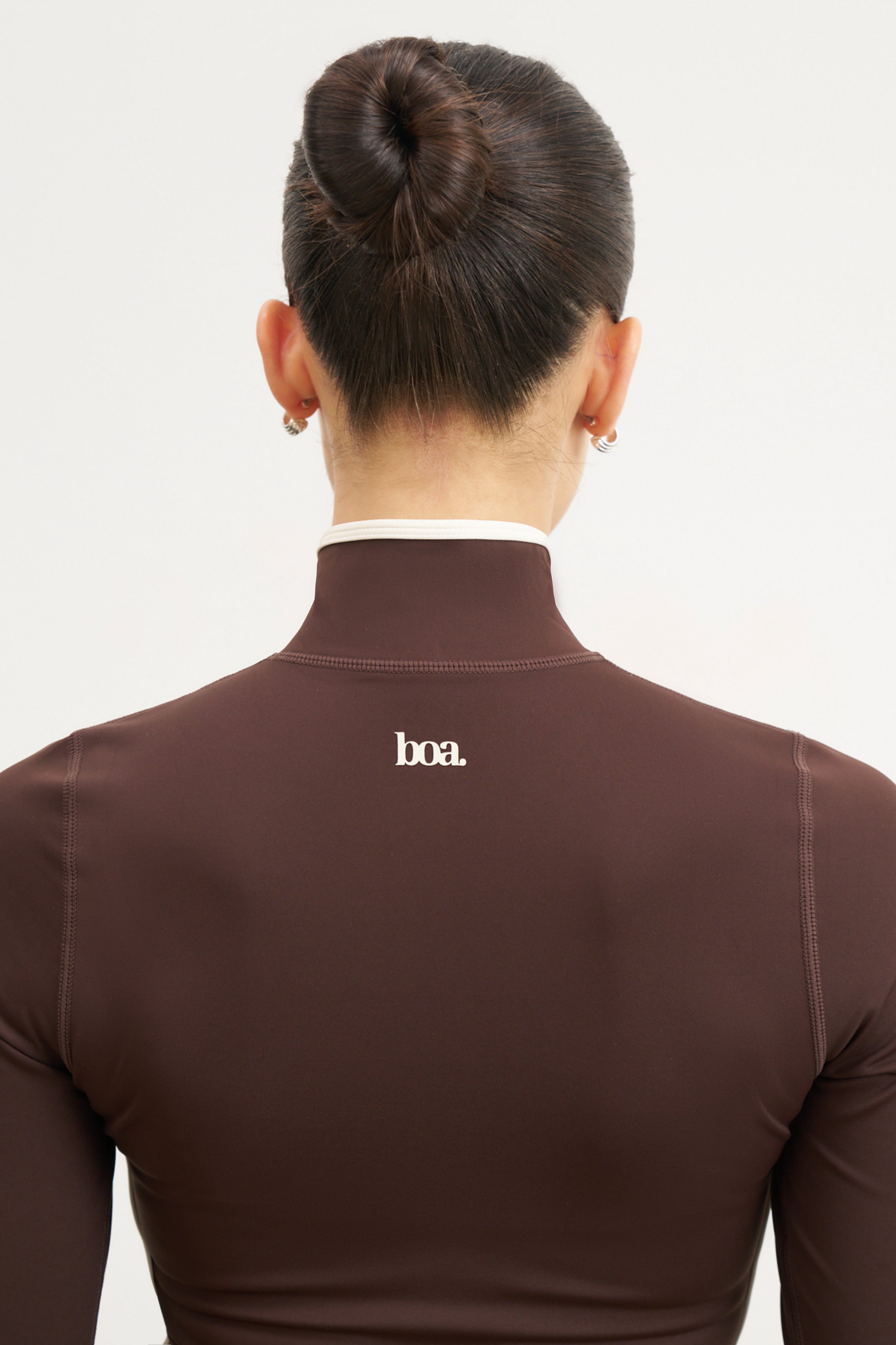 Base Contrast Trim Zip Up Jacket - Carob/Tofu