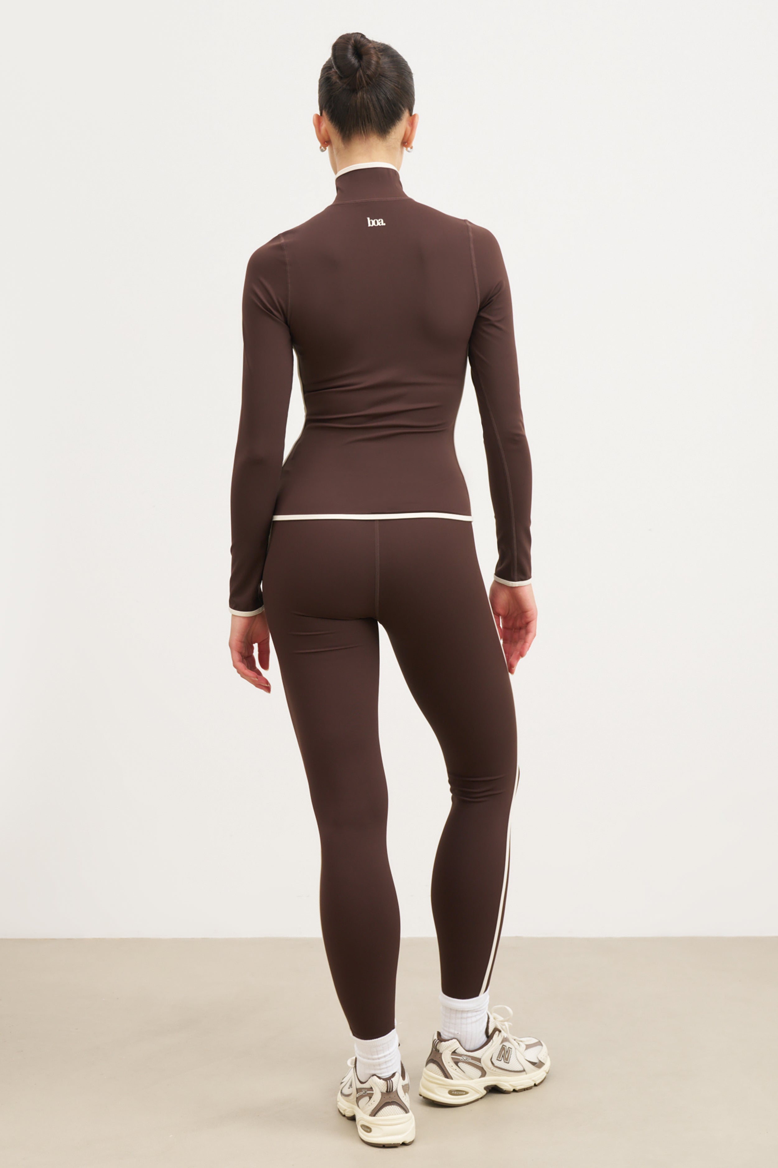 Base Contrast Trim Zip Up Jacket - Carob/Tofu