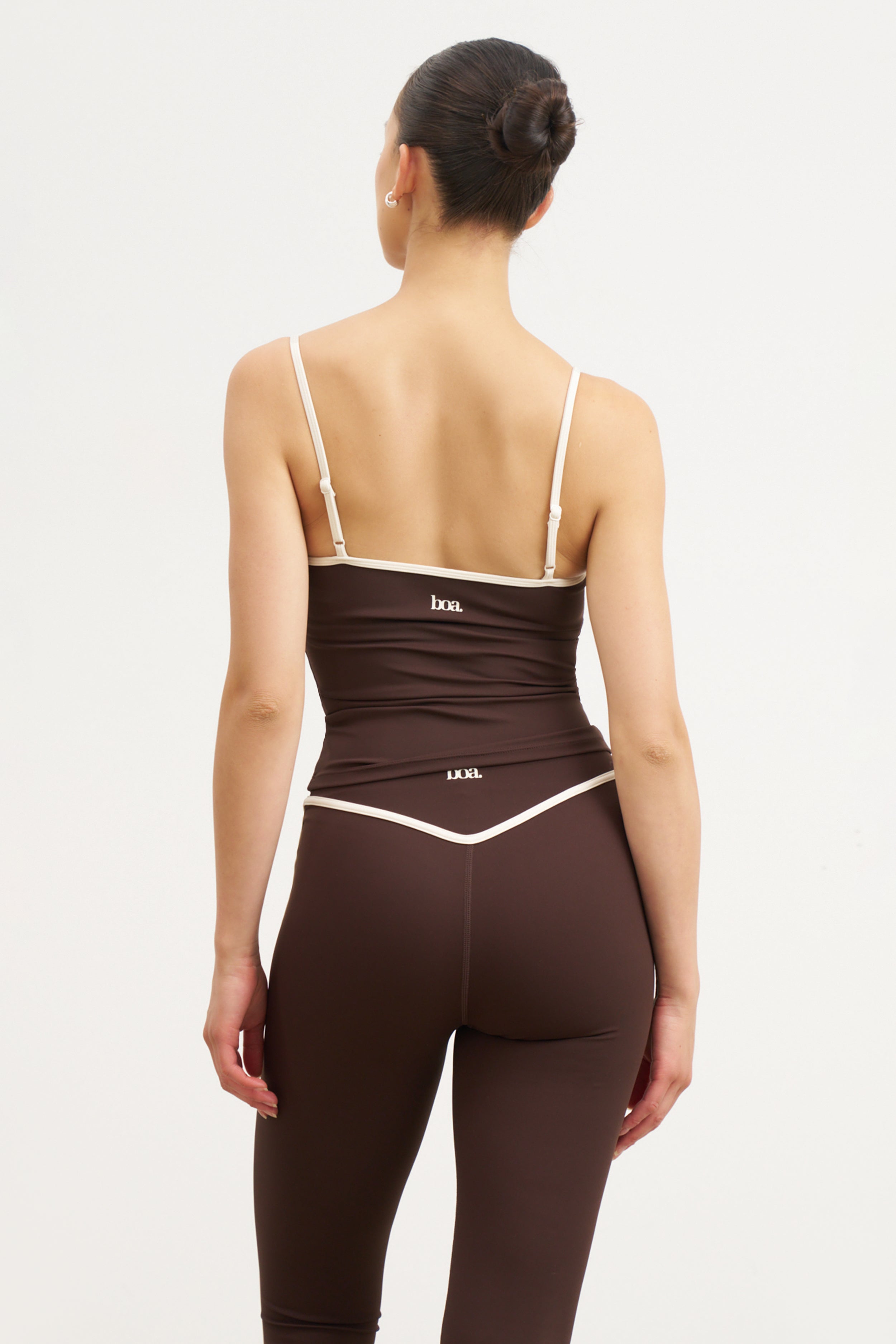 Base Contrast Trim Cami Top - Carob/Tofu