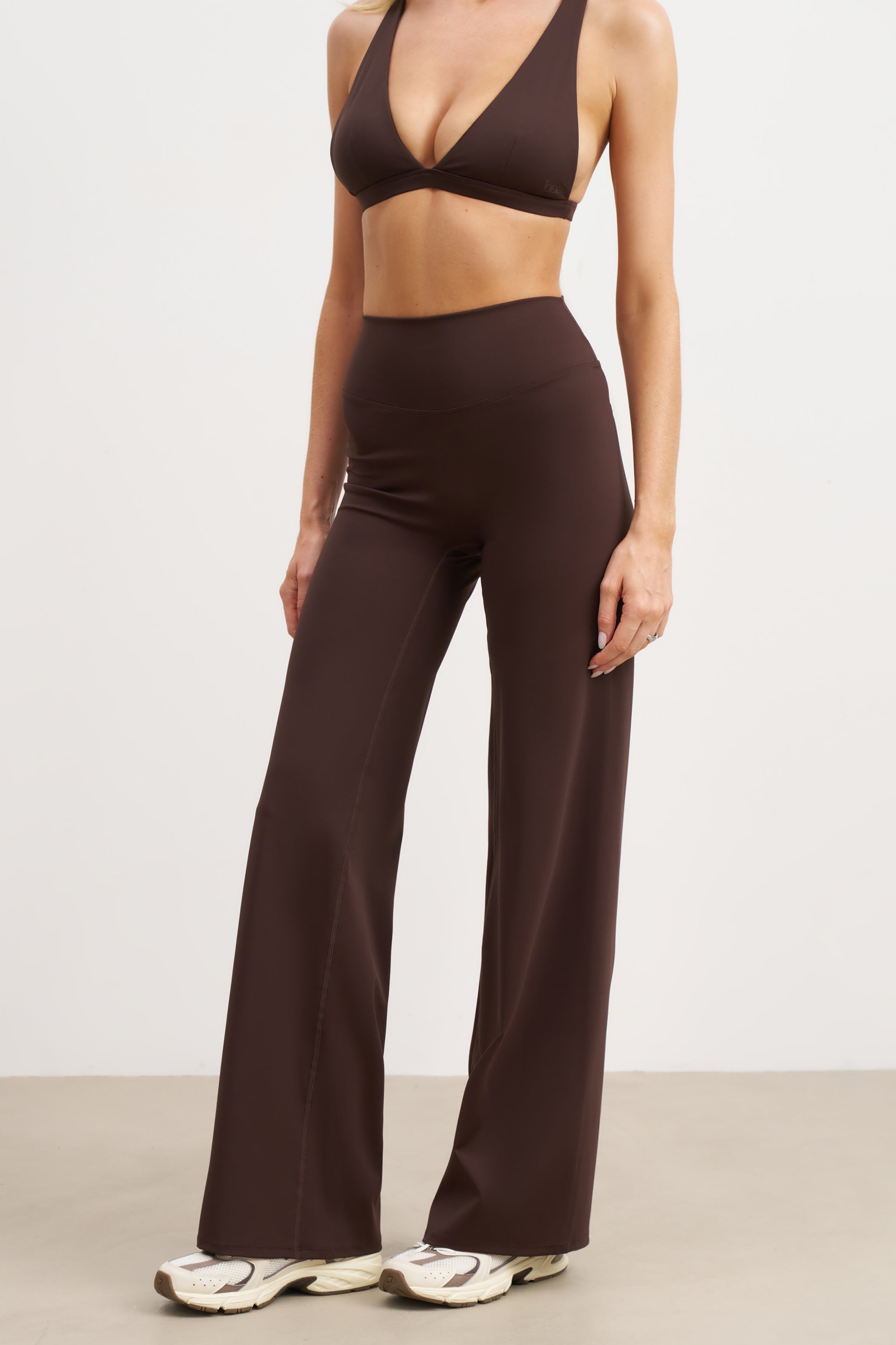 Base Sculpting Wide Leg Trousers - Carob