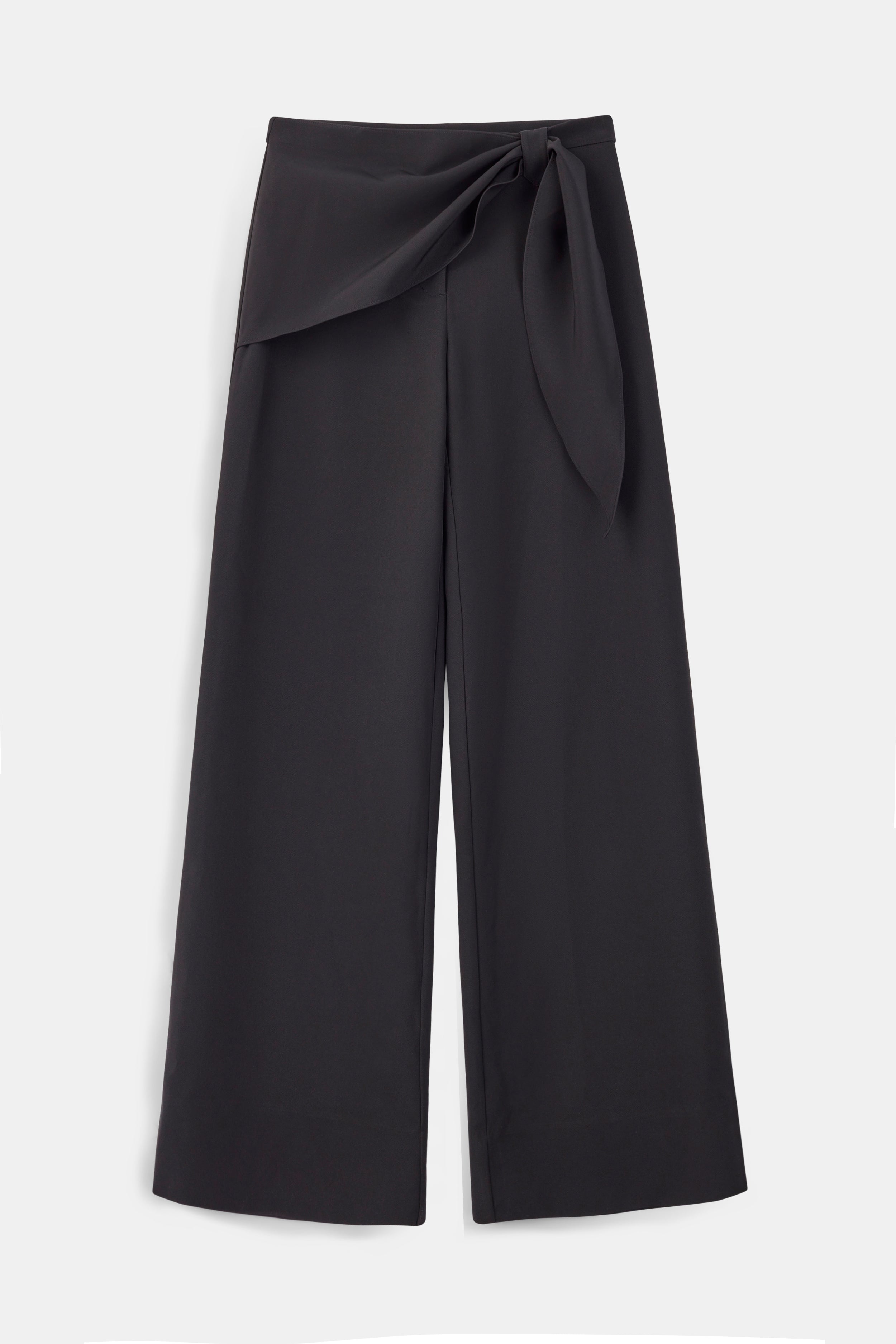 Tailored Draped Belt Trousers - Black