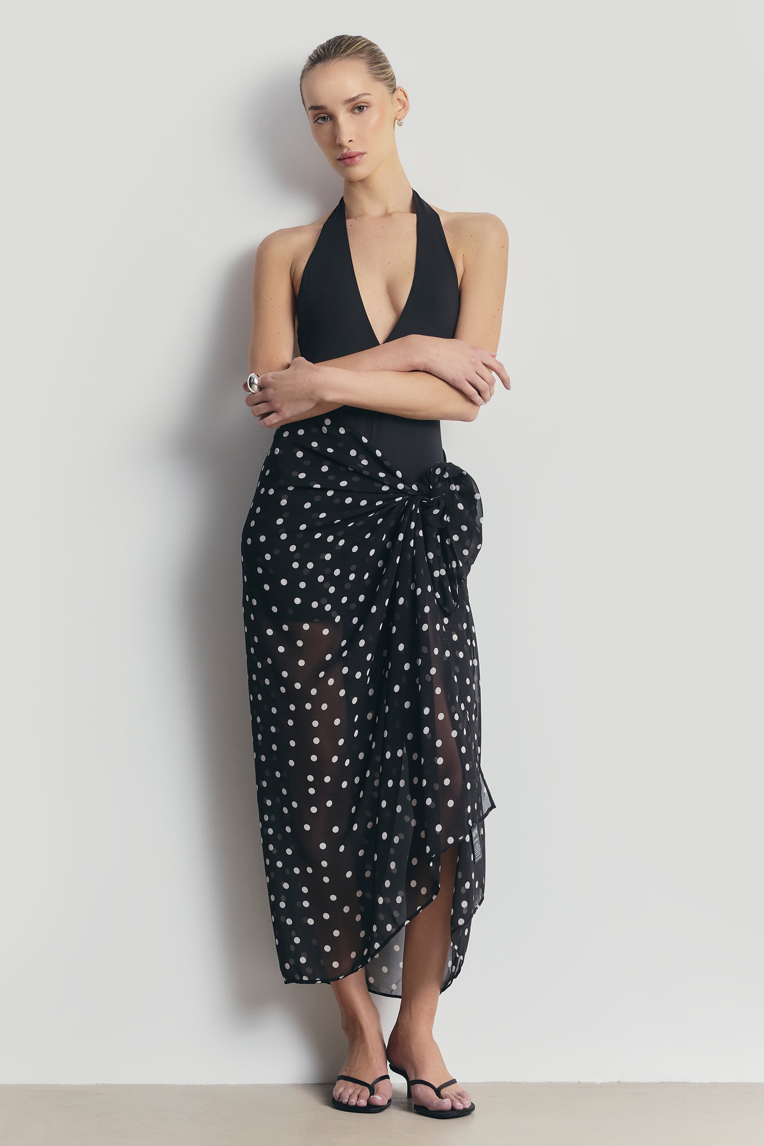 Chiffon Maxi Polka Dot Sarong Scarf - Maxi Polka Dot