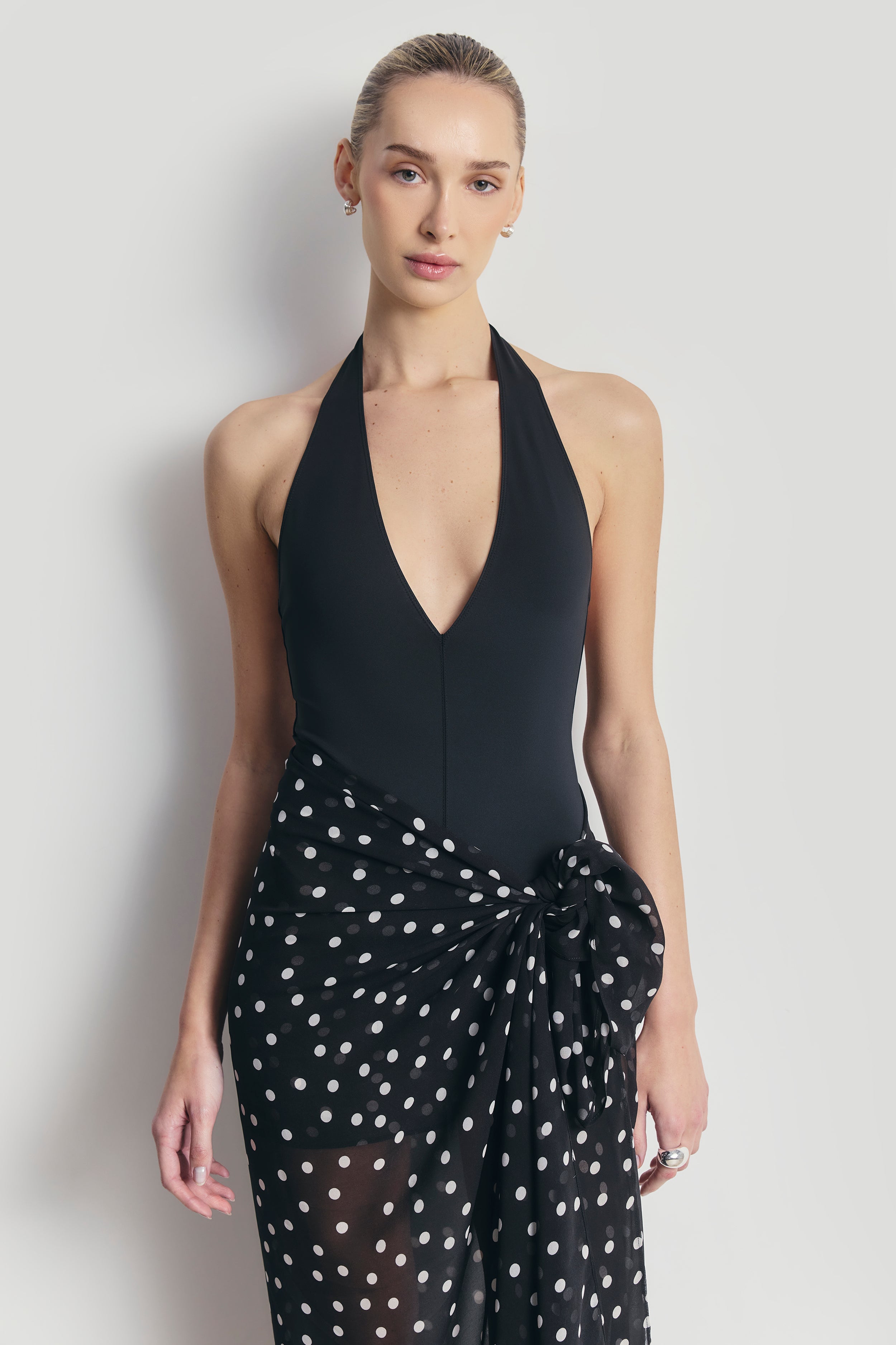 Chiffon Maxi Polka Dot Sarong Scarf - Maxi Polka Dot