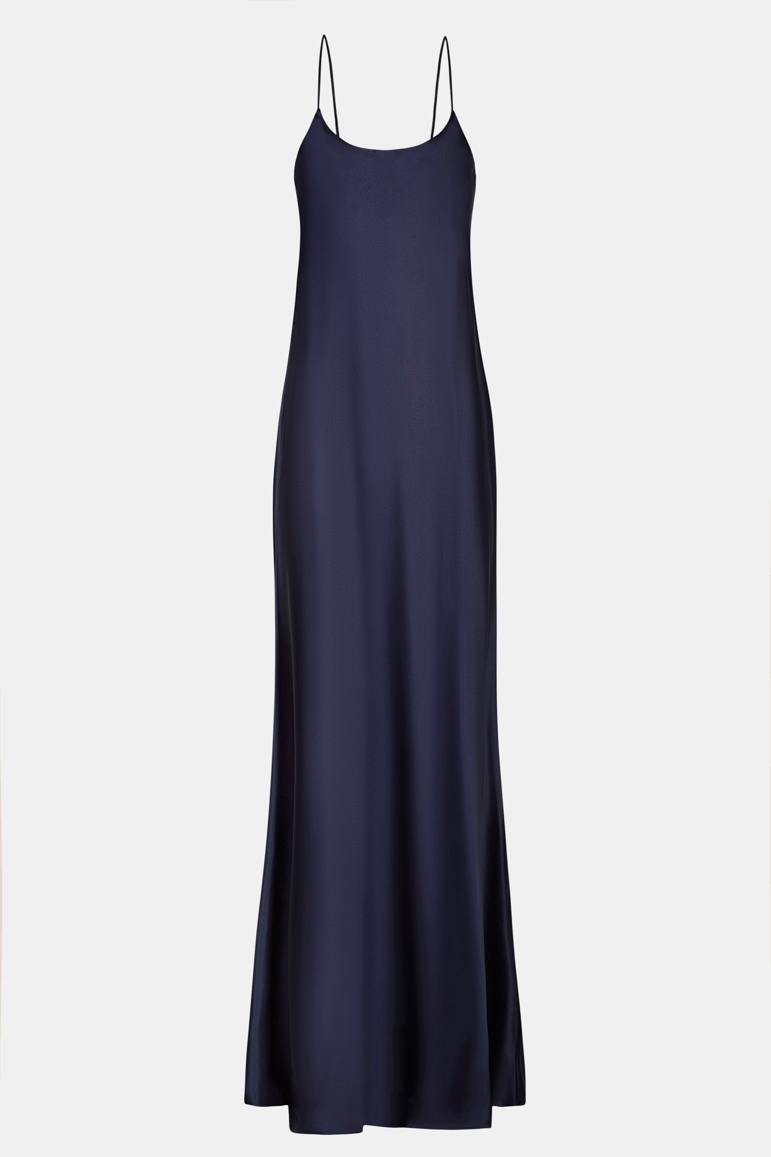 Satin Scoop Neck Camisole Maxi Dress - Navy