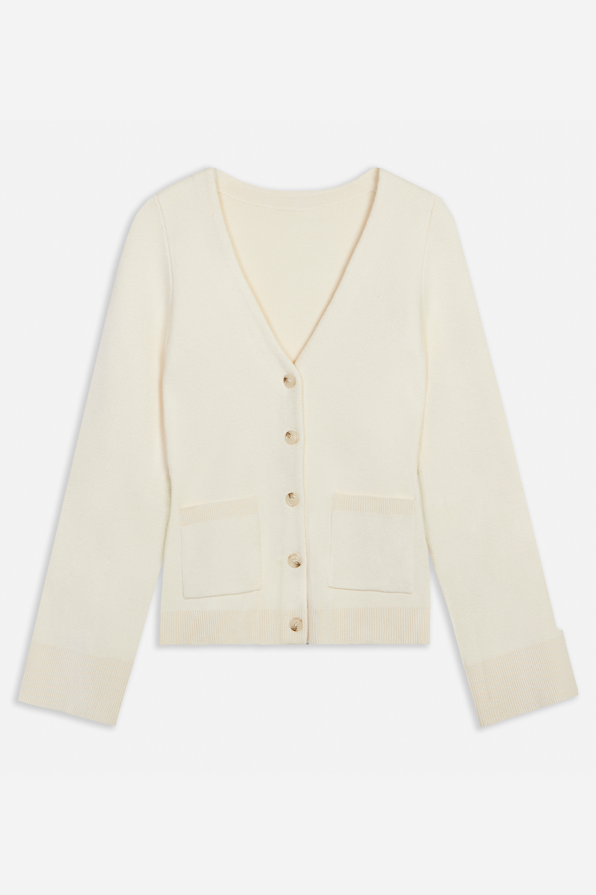 V Neck Hourglass Cardigan - Cream