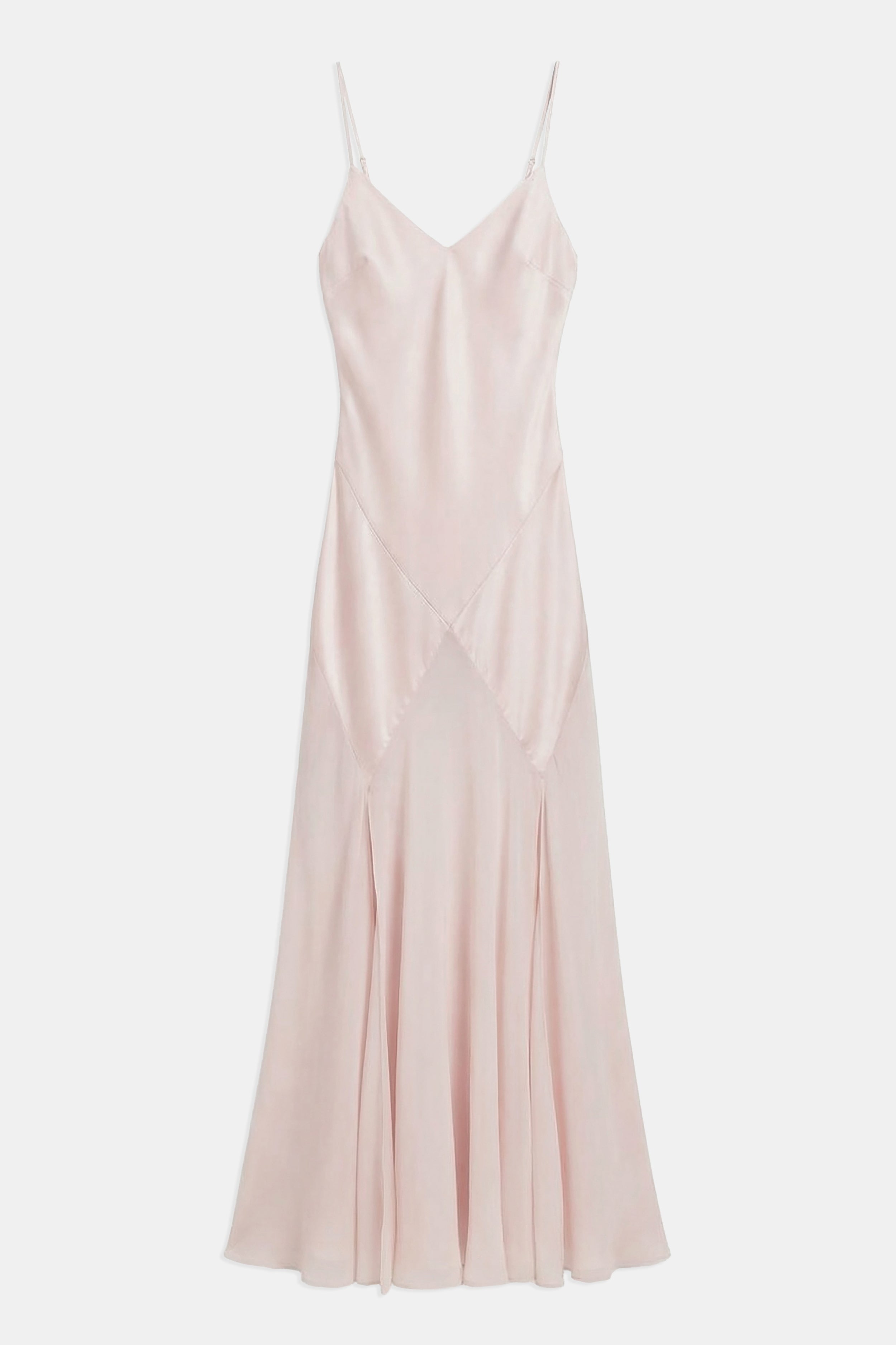 Plunging Satin Handkerchief Hem Gown - Blossom